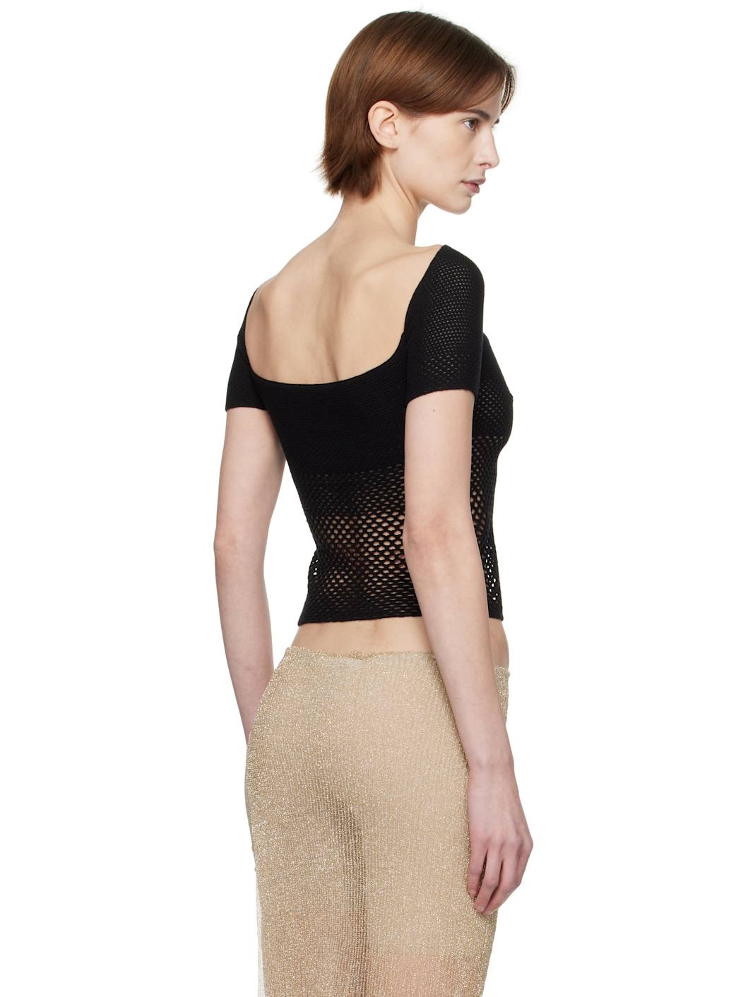 Black Band Fishnet Top - 3