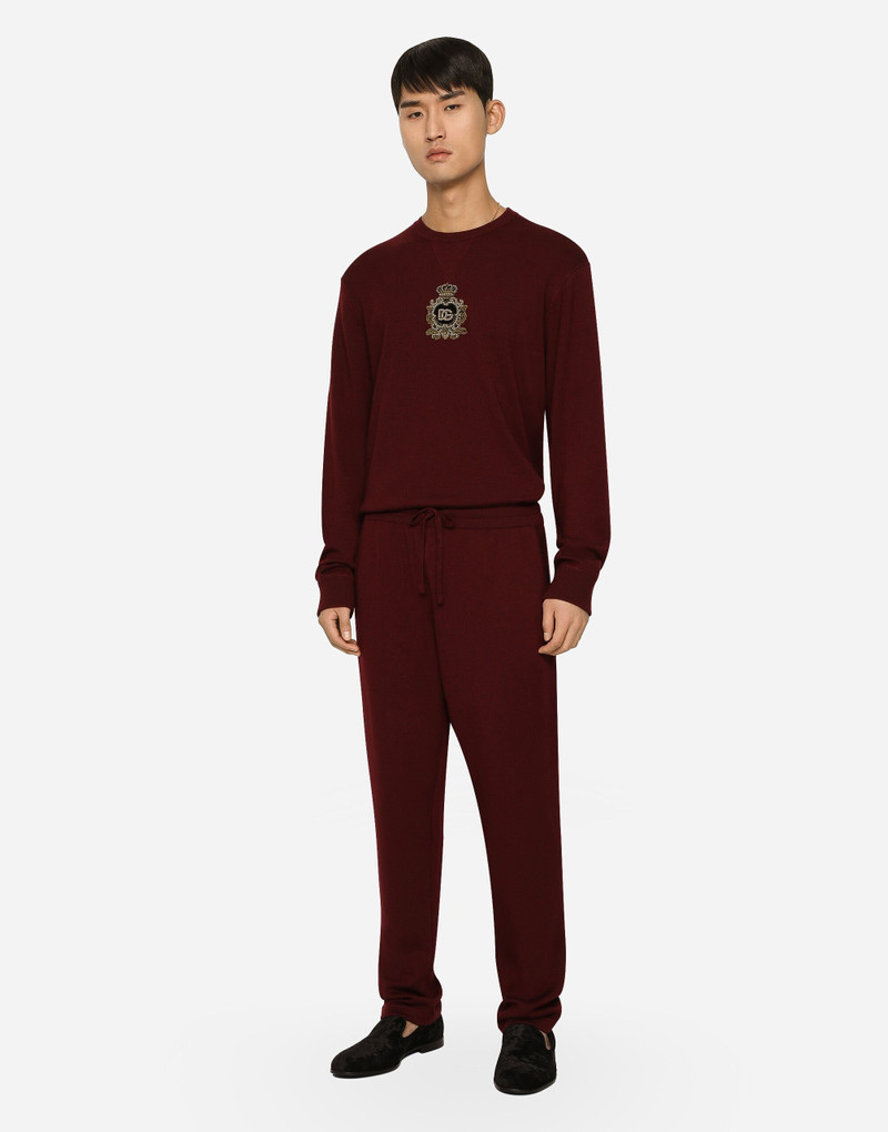 Dolce & Gabbana Cashmere and wool knit sweatshirt with DG patch outlook