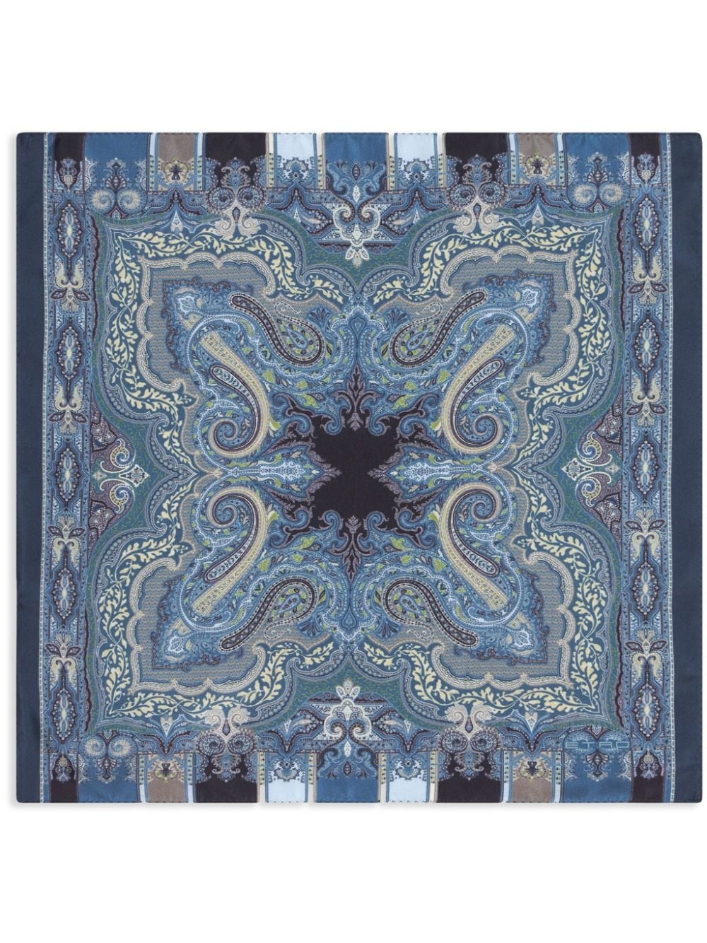 abstract-print silk pocket square - 1