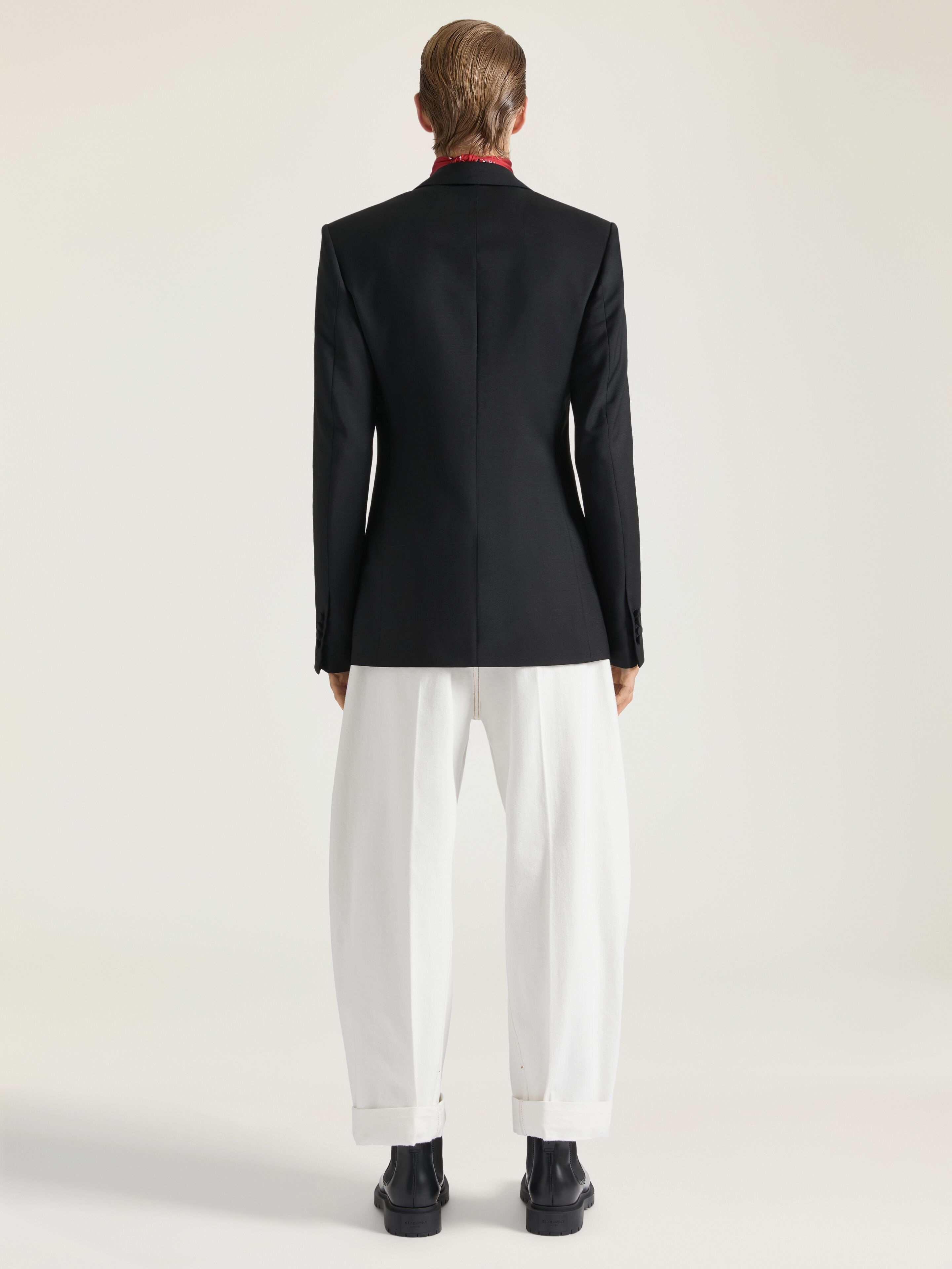 FITTED SUIT-JACKET IN WOOL MOHAIR WITH SATIN COLLAR - 3