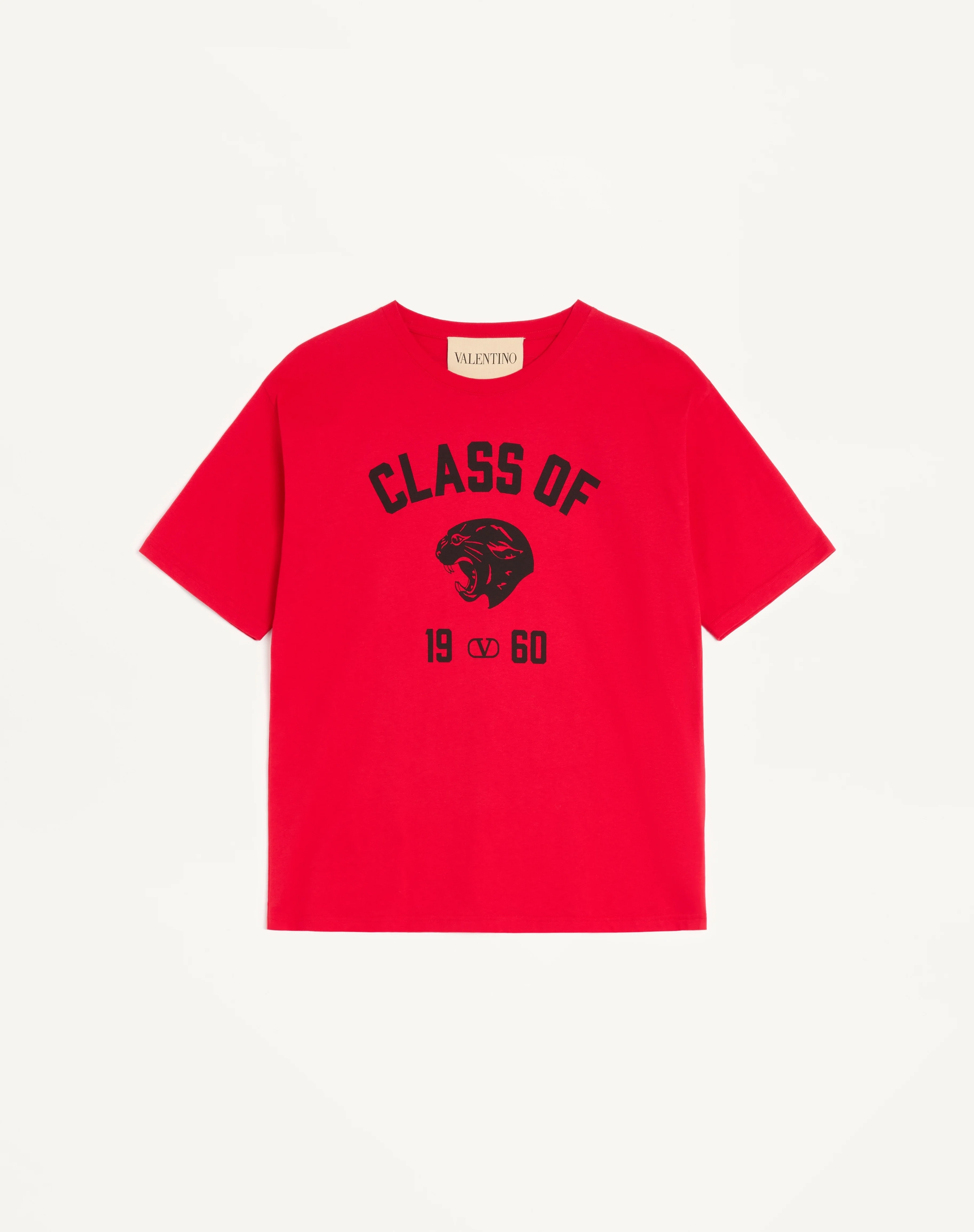 VALENTINO COTTON T-SHIRT WITH PANTHER PRINT - 1