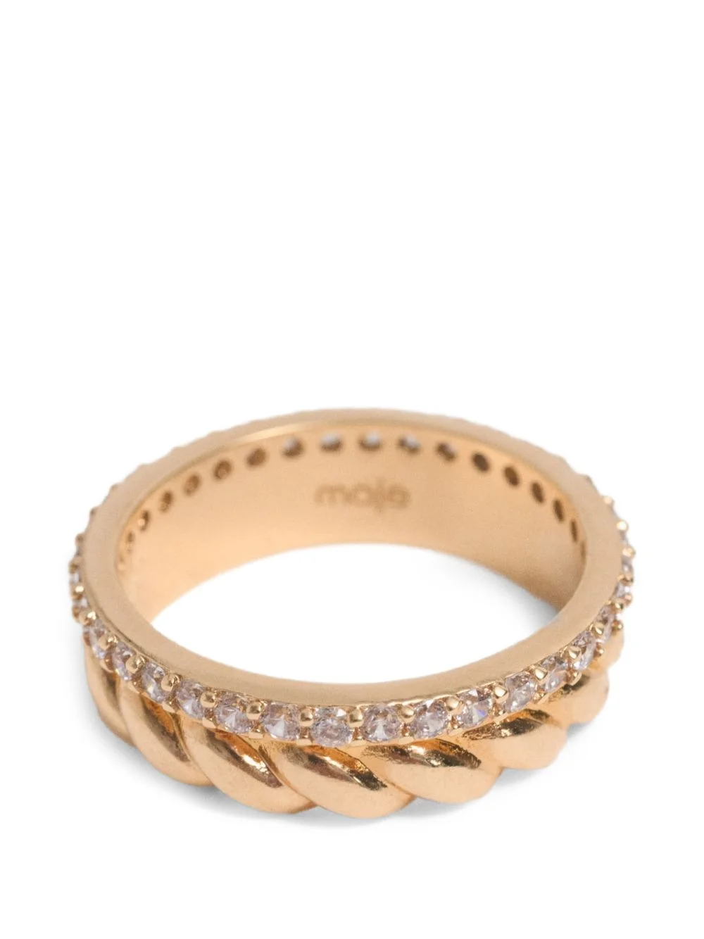 crystal-embellished twisted-band ring - 1