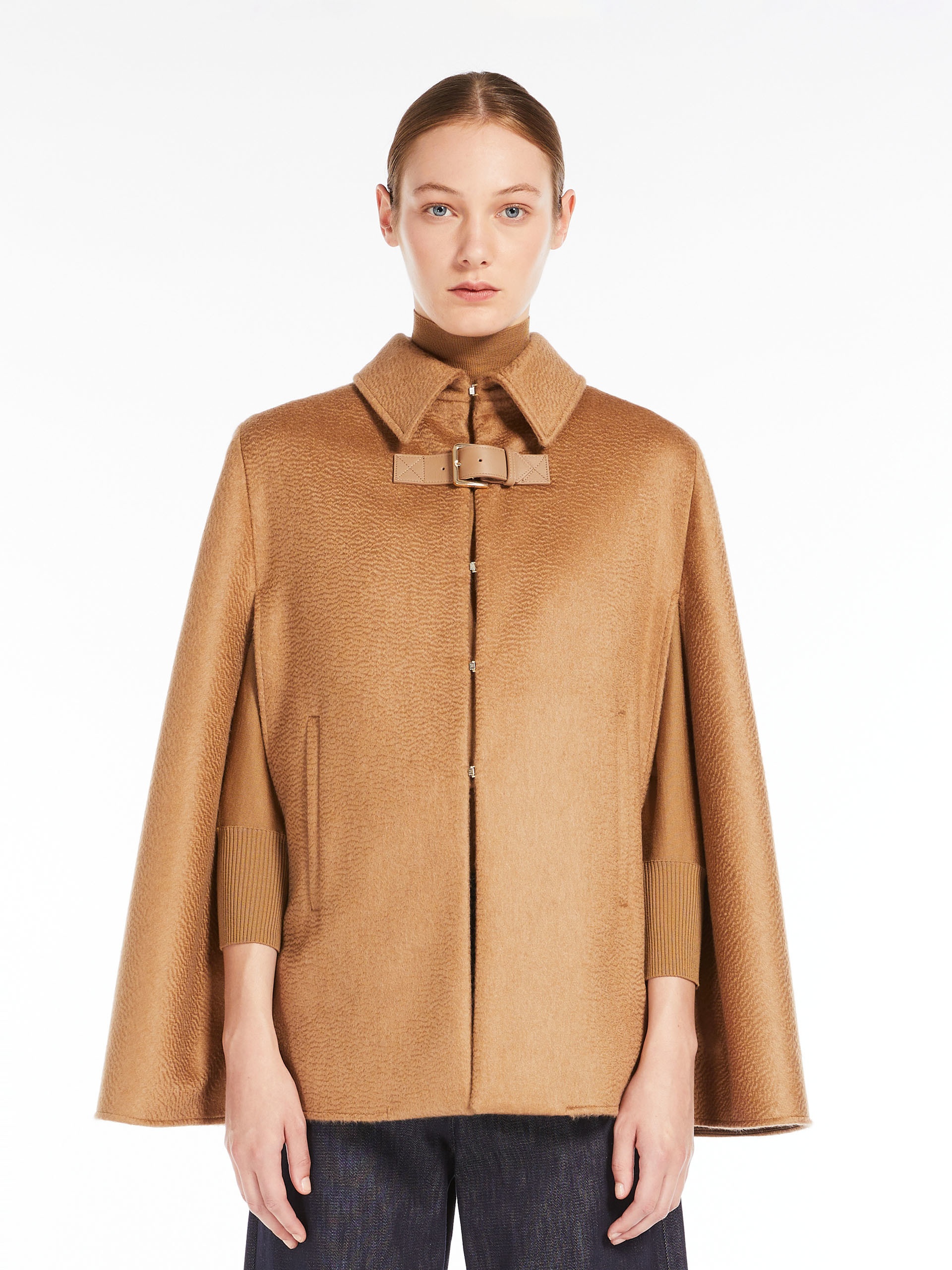 OBLIQUA Wool and cashmere cape - 3