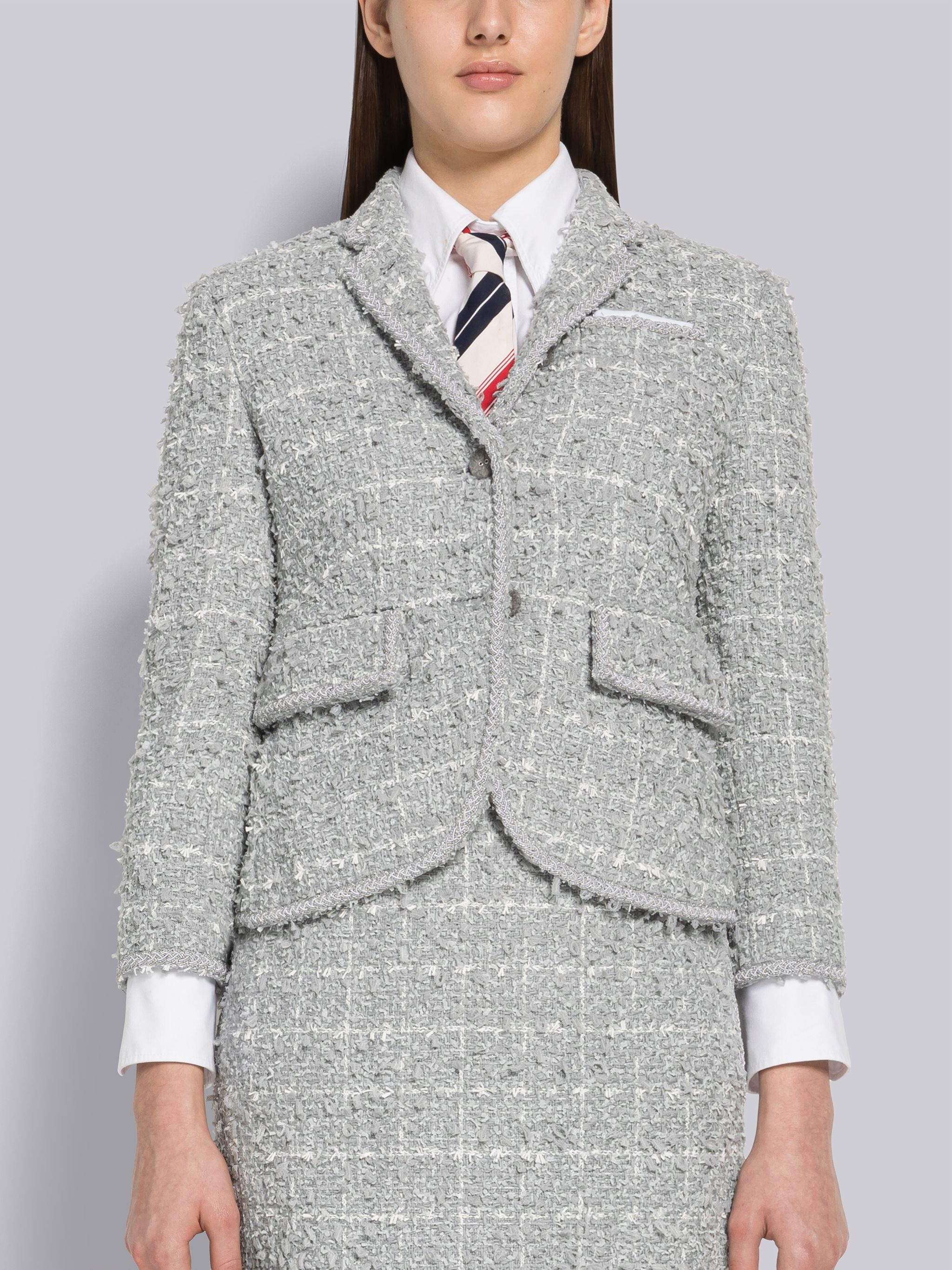 Windowpane Eyelash Tweed High Armhole Sport Coat - 1