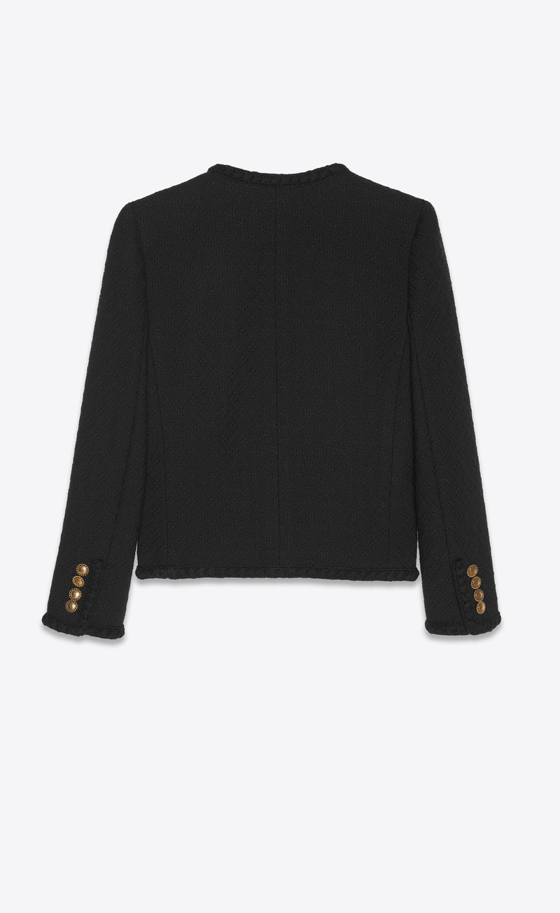 SAINT LAURENT short jacket in diamond-embossed tweed outlook