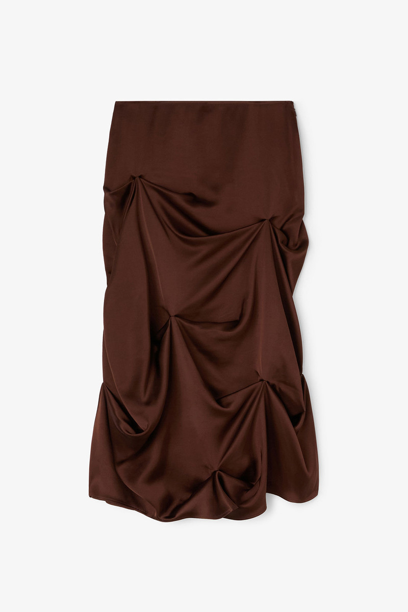 BROWN DRAPED SKIRT 1