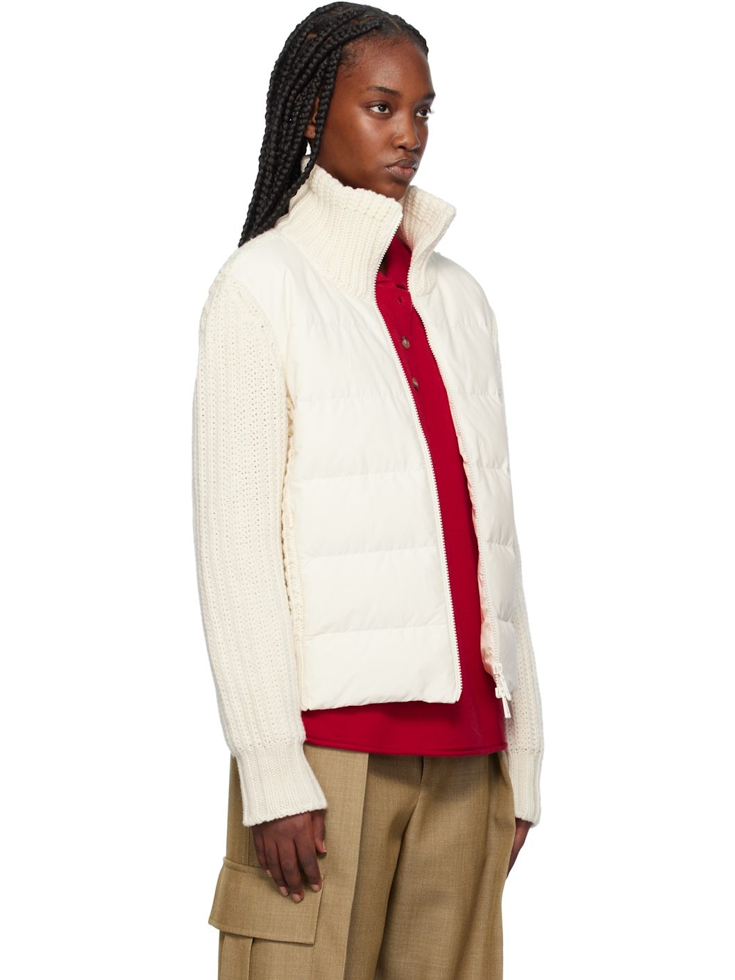 Off-White Padded Wool & Cashmere Zip-Up Down Cardigan - 2