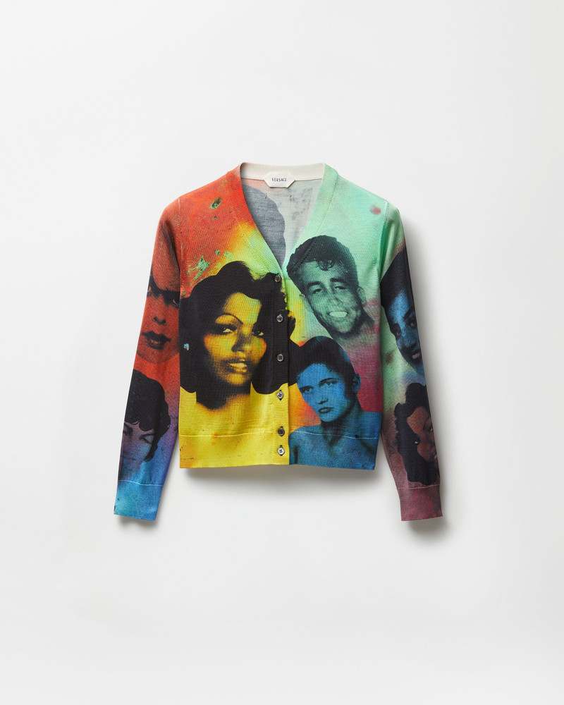 Printed Silk Knit Cardigan 1