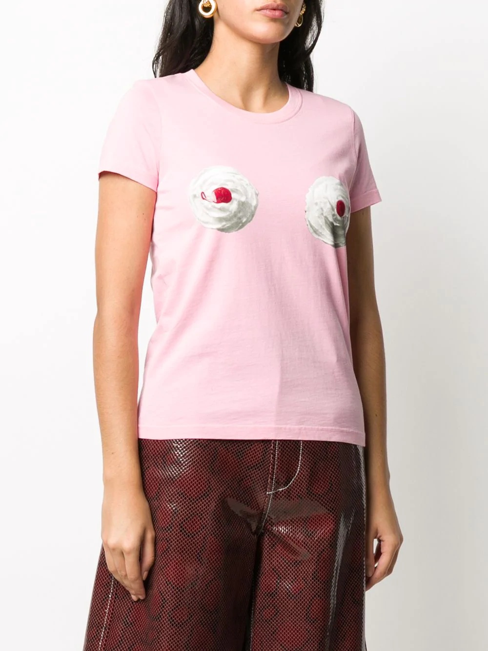 short sleeve cherry print T-shirt - 3