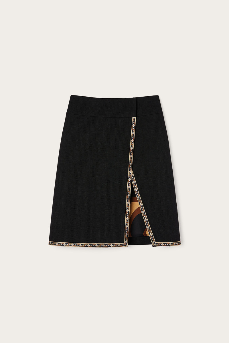 WOOL SKIRT WITH PRINTED DETAILS 1