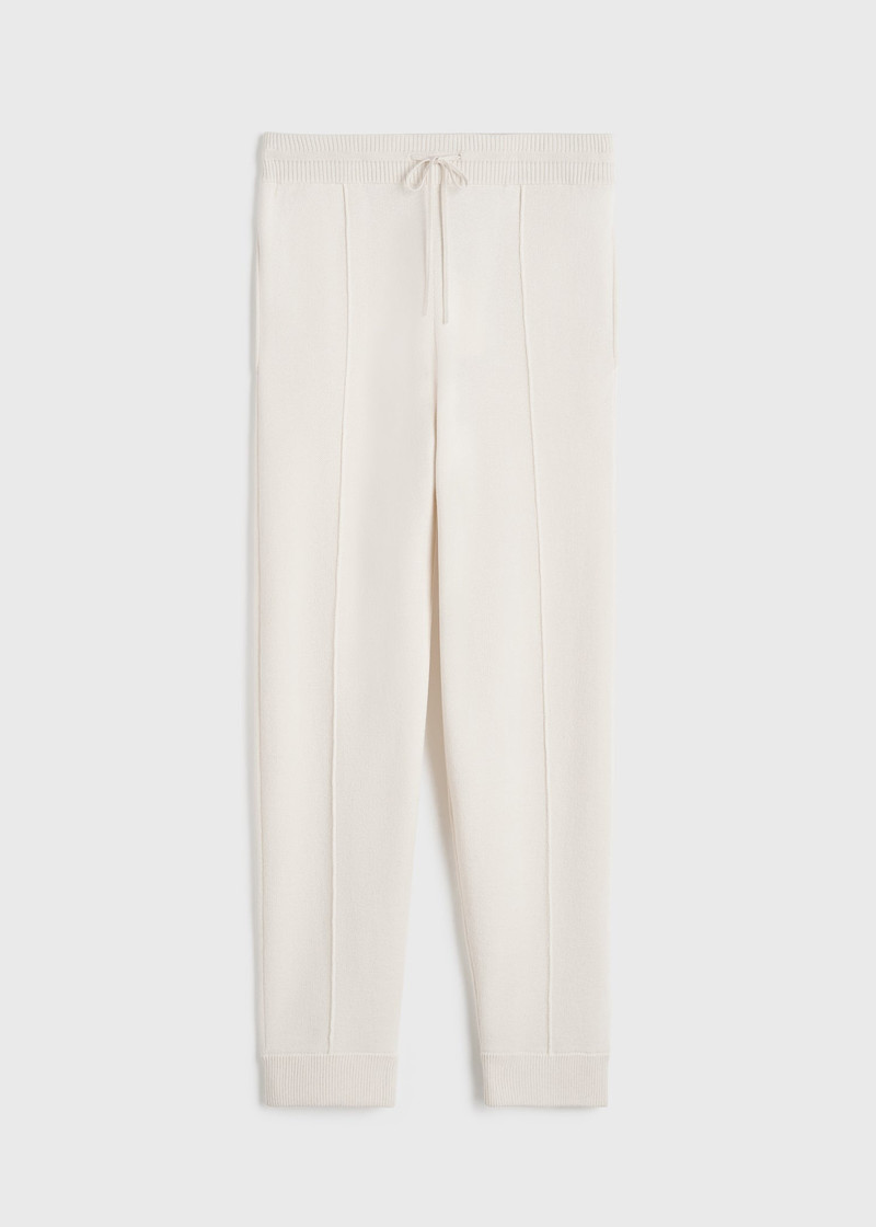 Cotton cashmere sweatpants macadamia - 1