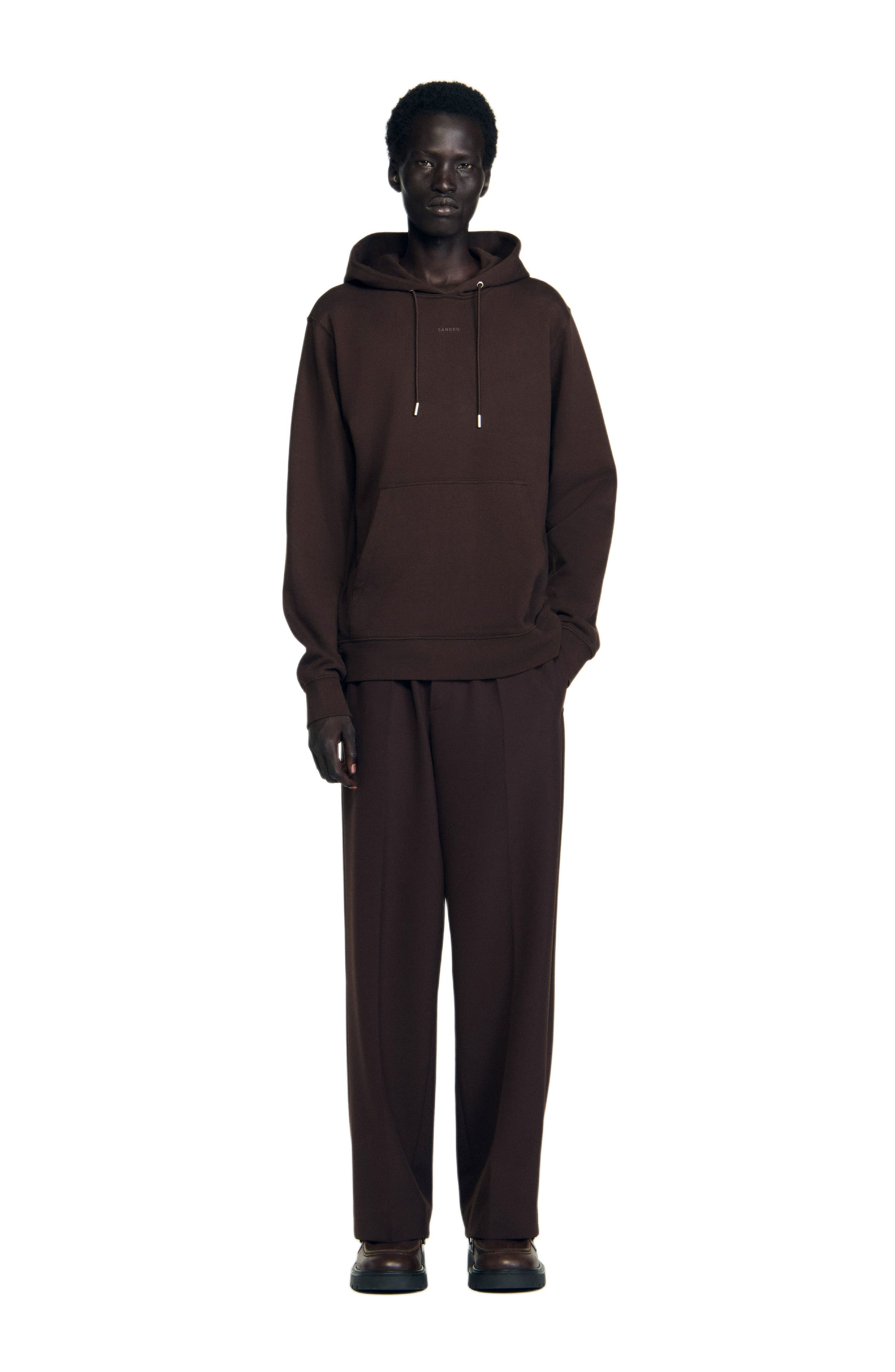 SANDRO Logo hoodie in Chocolate at Nordstrom - 6