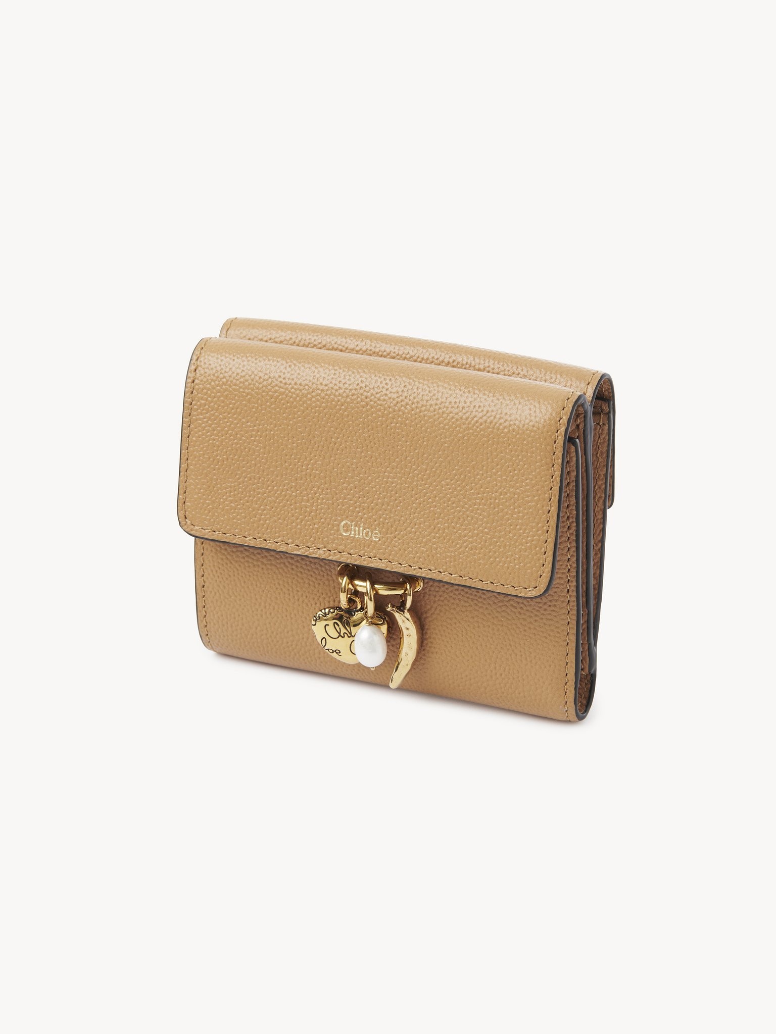 SMALL CHLOÉ CHARMS TRI-FOLD WALLET IN GRAINED LEATHER - 2