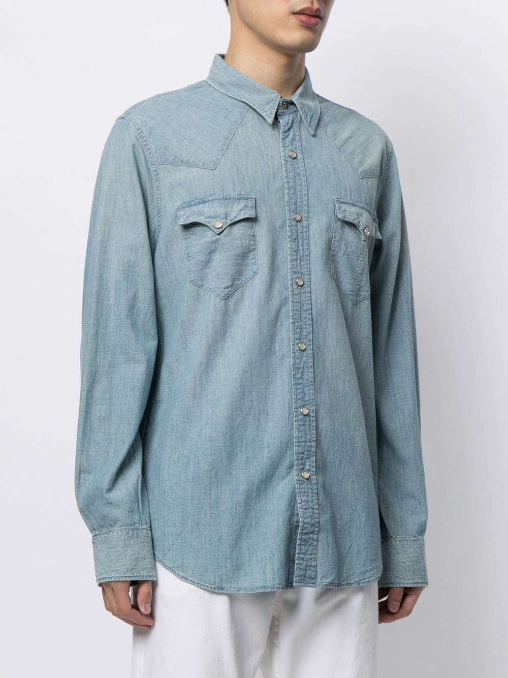 classic collar denim shirt - 3