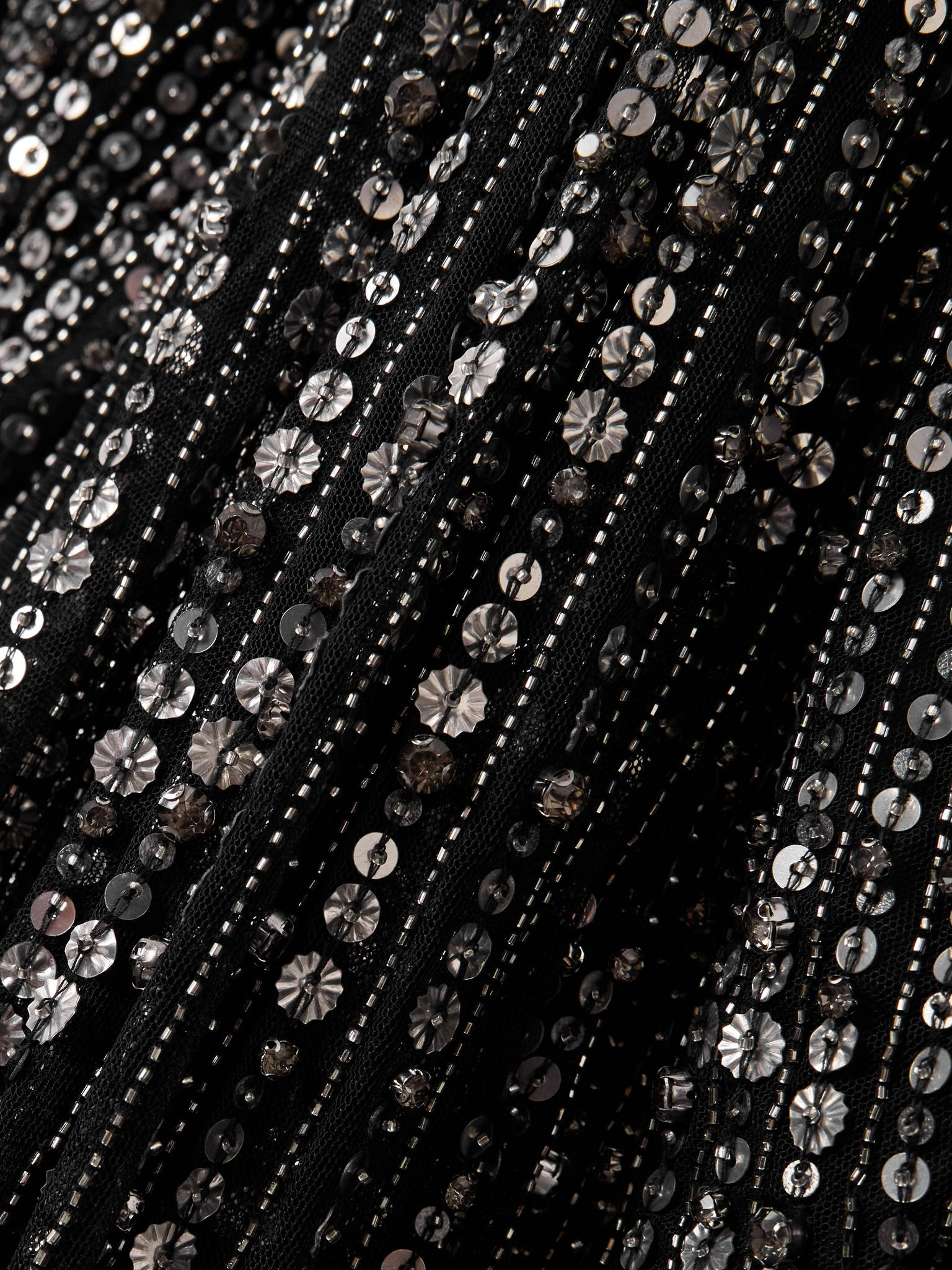 Zenith cape-effect embellished chiffon gown Black - 4