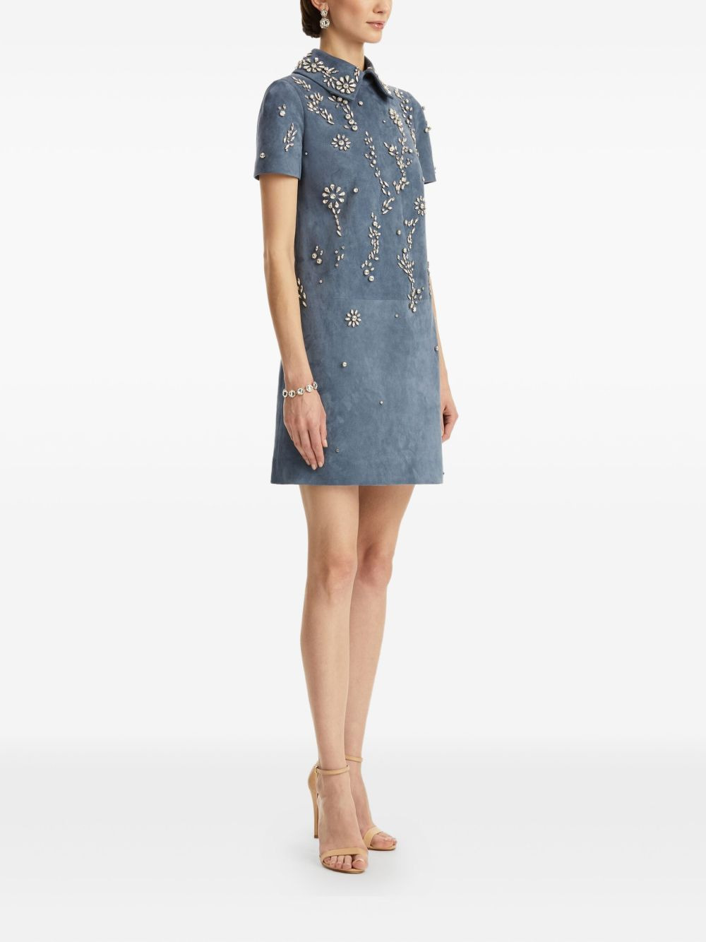 embroidered-collar dress - 3
