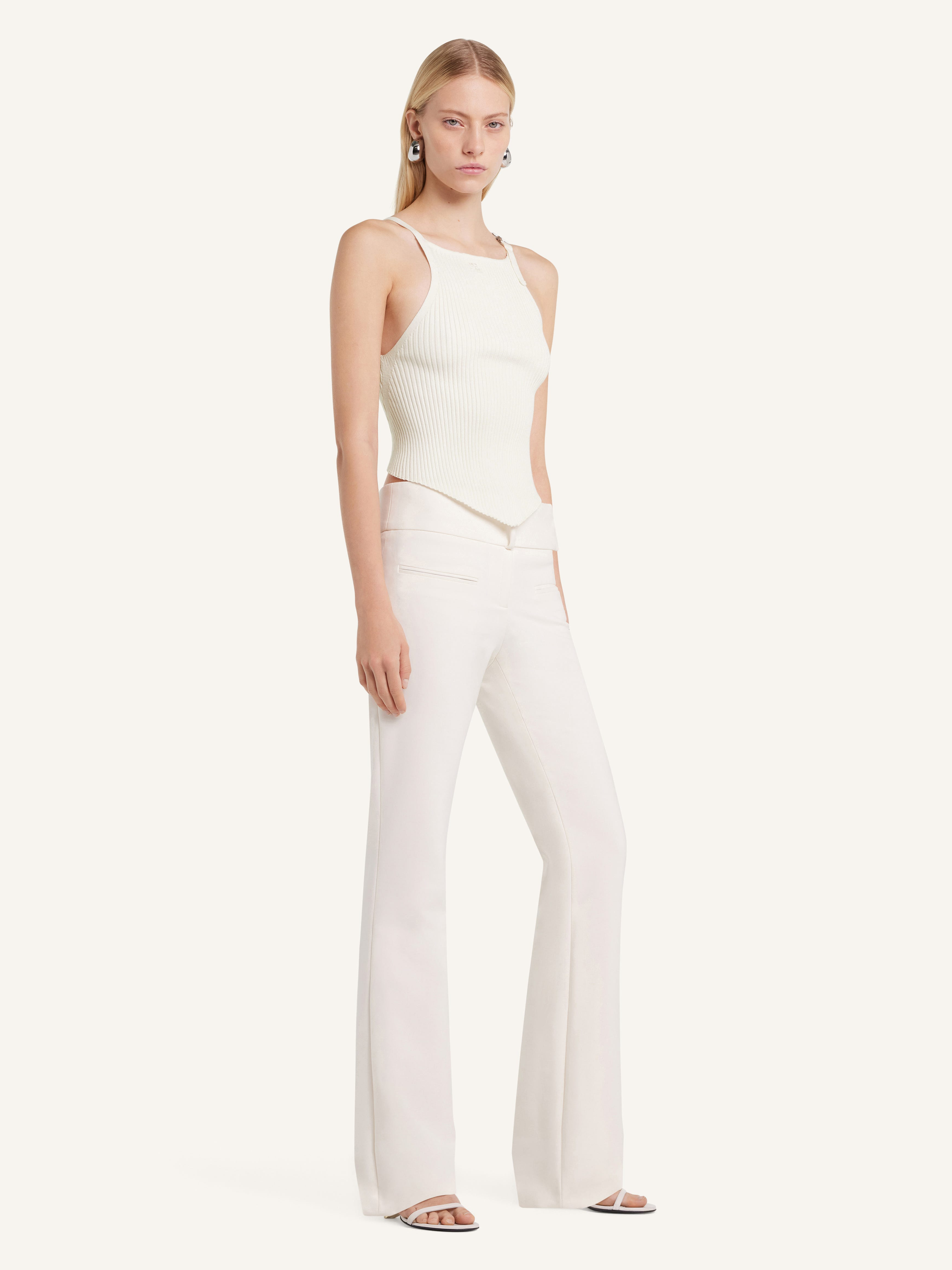POINTY BUCKLE RIB KNIT TOP - 3