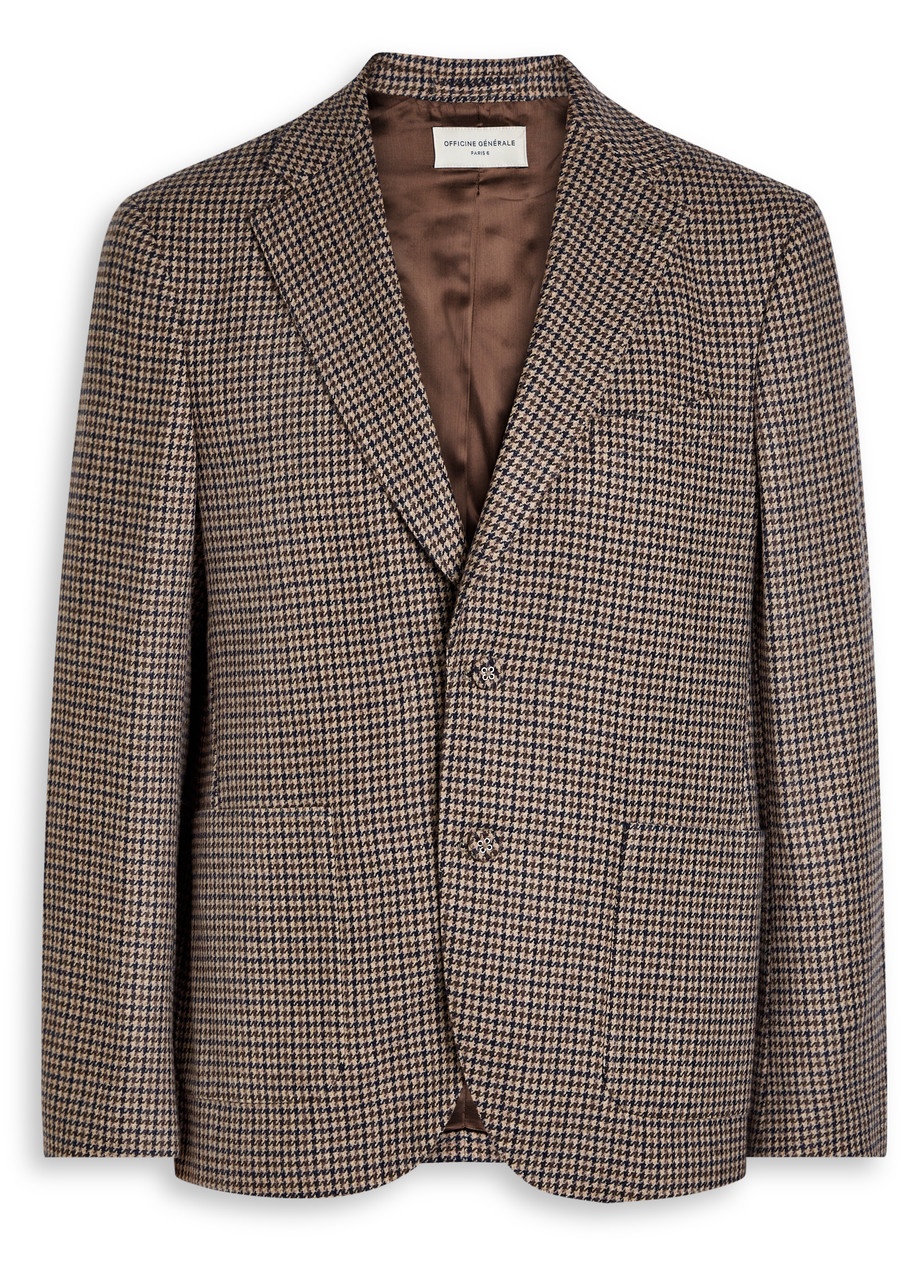 Officine Générale Houndstooth Wool-blend Blazer - 1