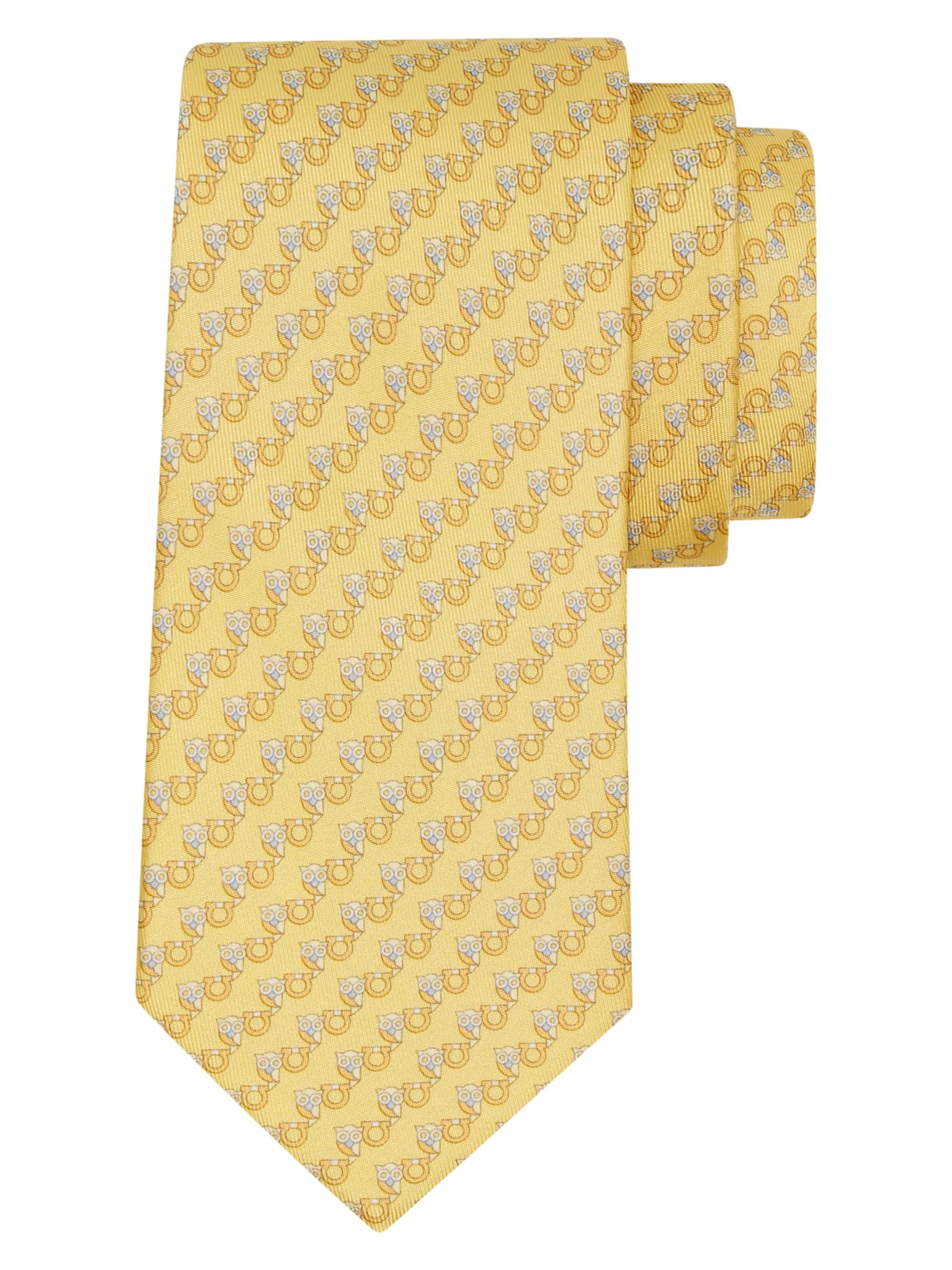 Men's Owl Gancio Silk Tie - Giallo - 1