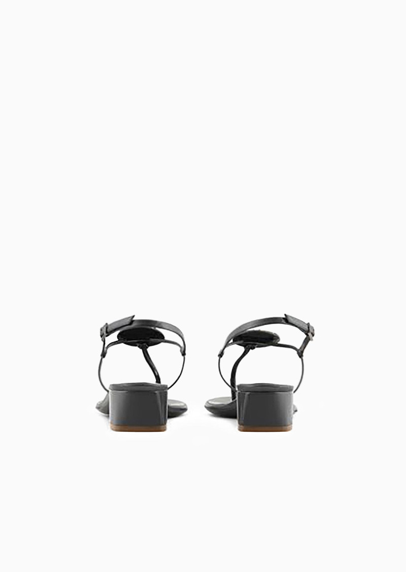 GIORGIO ARMANI Laminated nappa-leather thong sandals with heels outlook