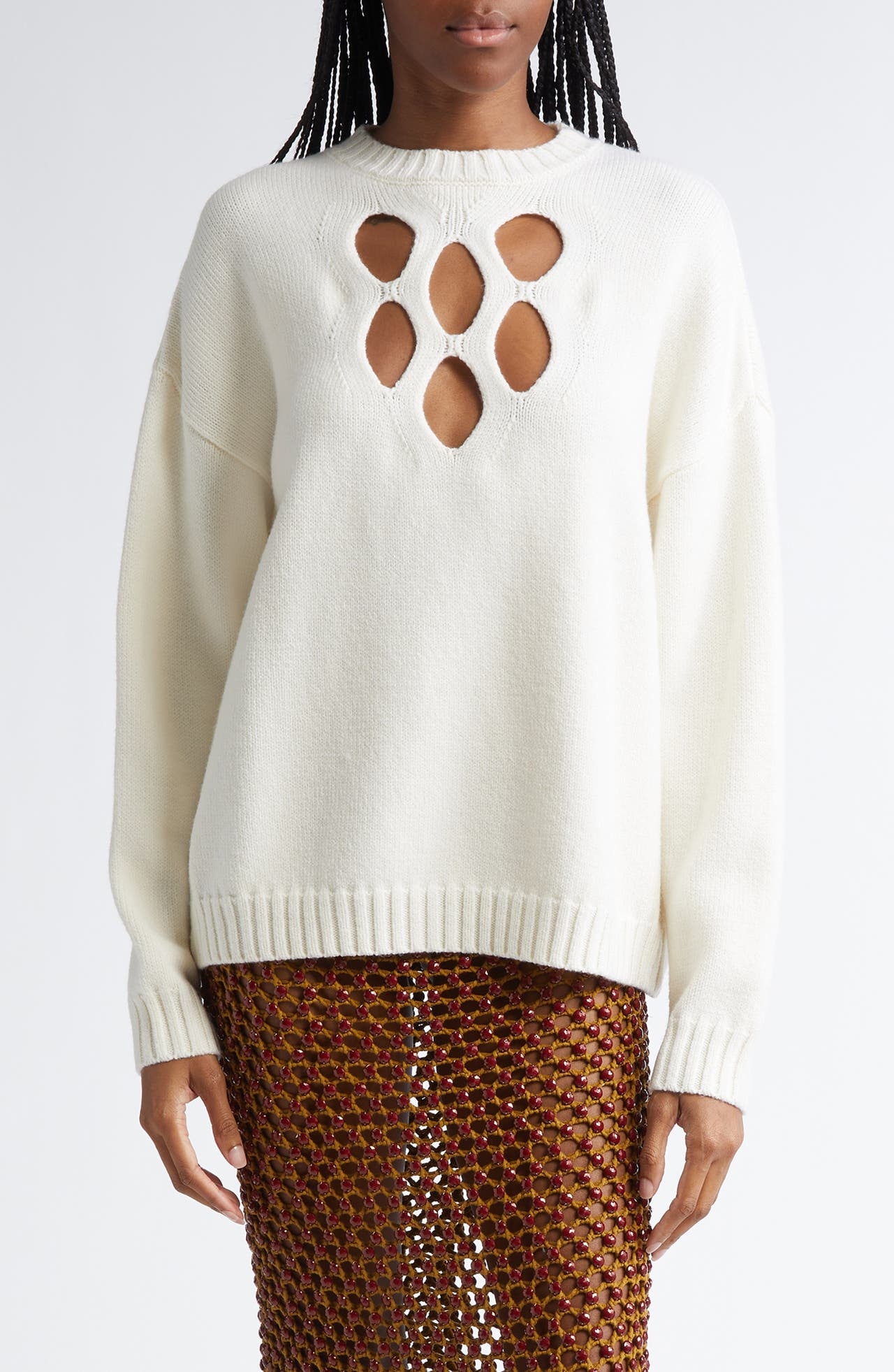 Diotima Linstead Wool Blend Sweater in White at Nordstrom - 1