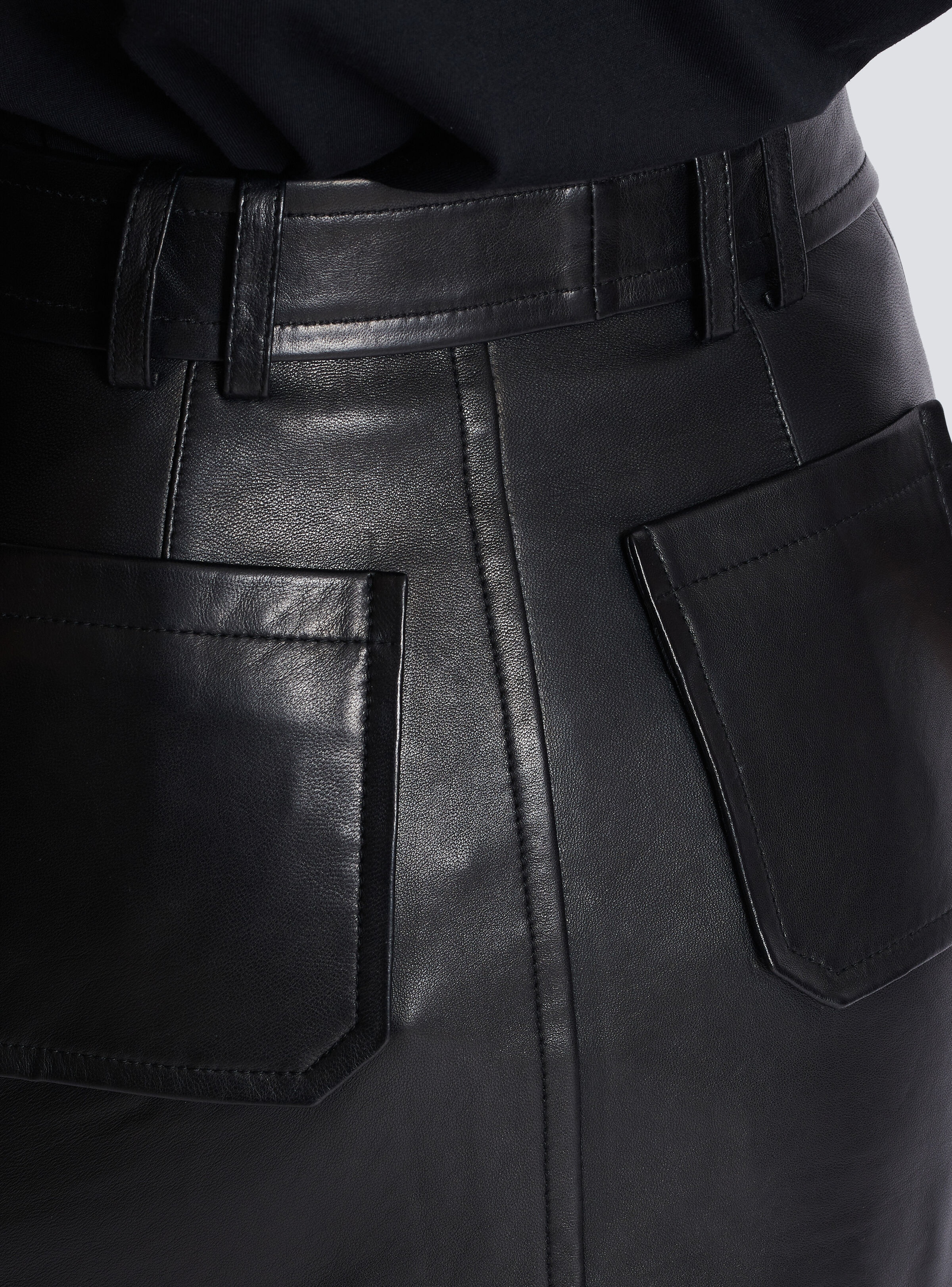 Short lambskin skirt - 6