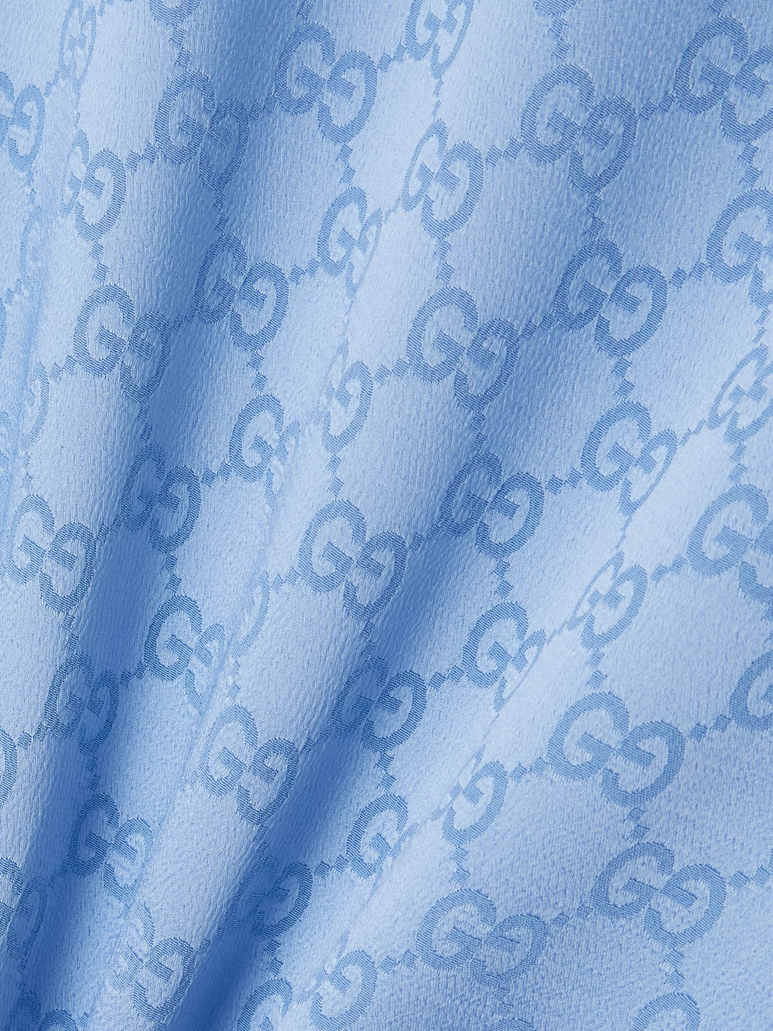 Satin-jacquard blouse Sky blue - 5