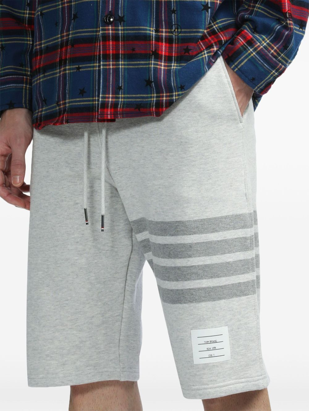 4-Bar motif drawstring track shorts - 5