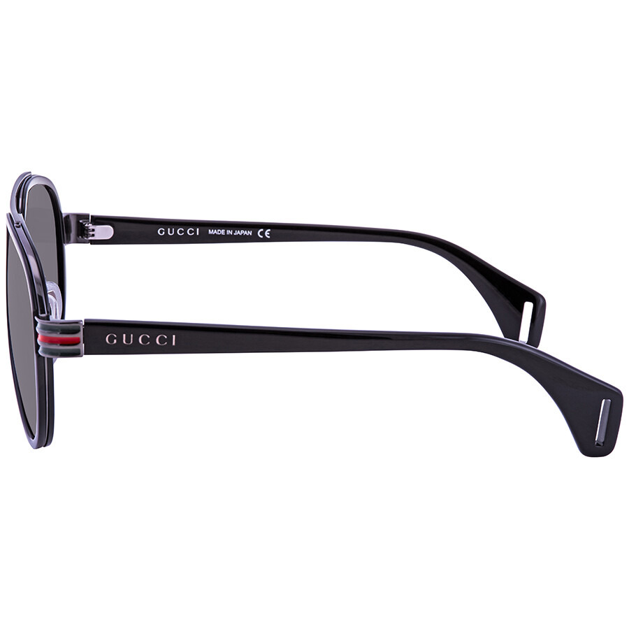 Gucci Polarized Grey Pilot Men's Sunglasses GG0447S 001 58 - 4