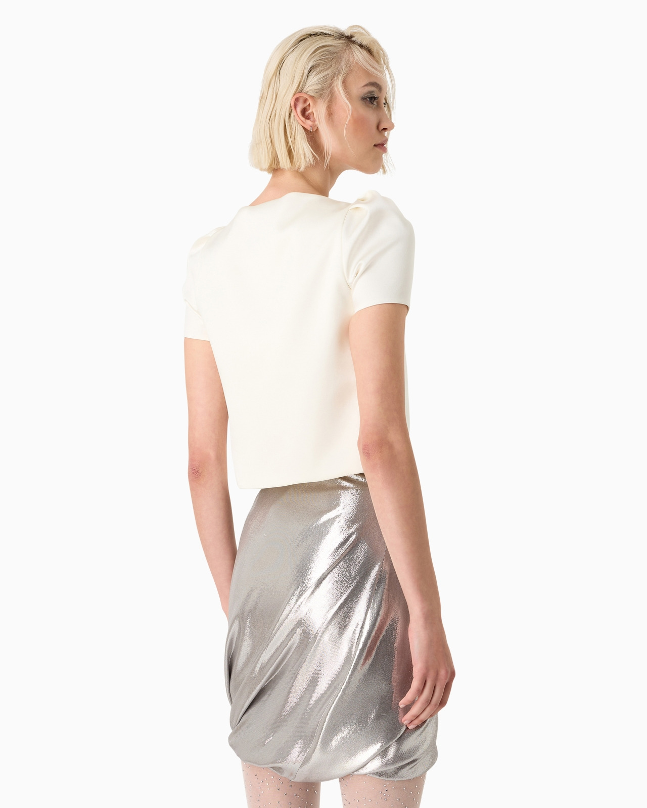 Short silk jacket with rhinestone pavé - 3