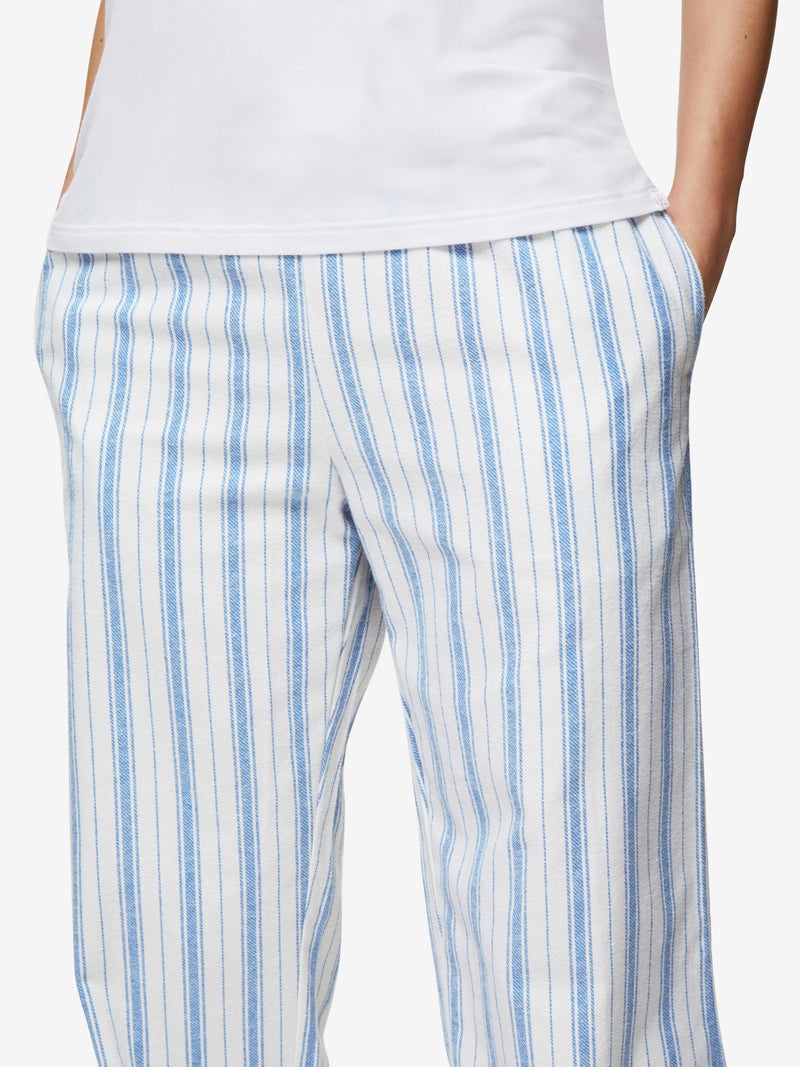 Women's Lounge Trousers Kelburn 31 Brushed Cotton Blue - 7