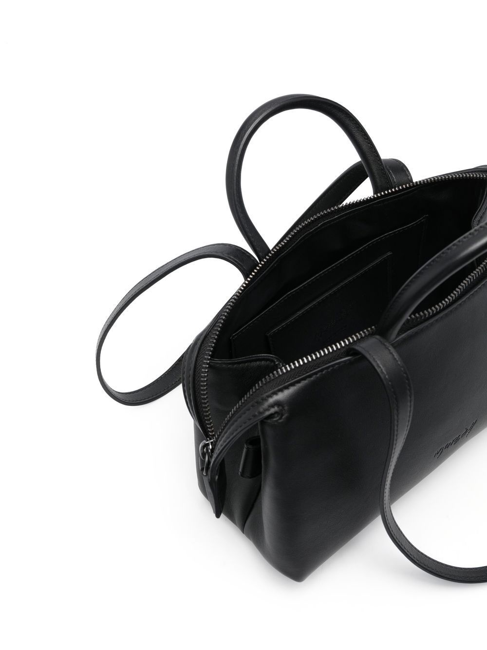 leather embossed-logo shoulder bag - 5