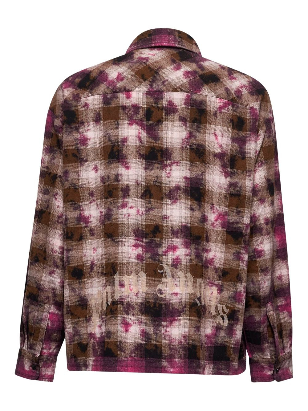 curved-logo check shirt - 5