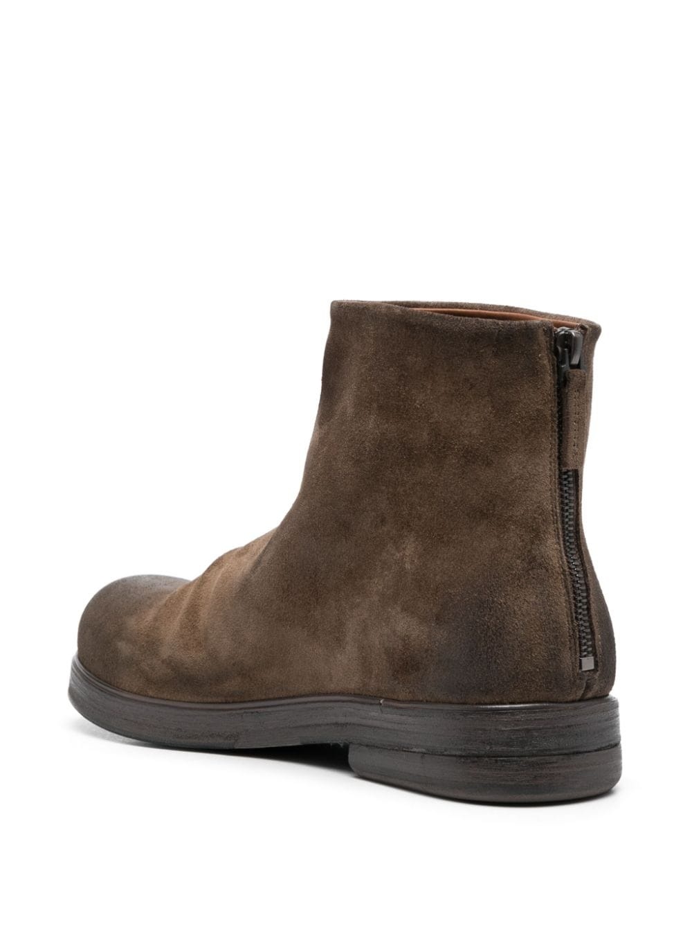 leather round-toe ankle boots - 5