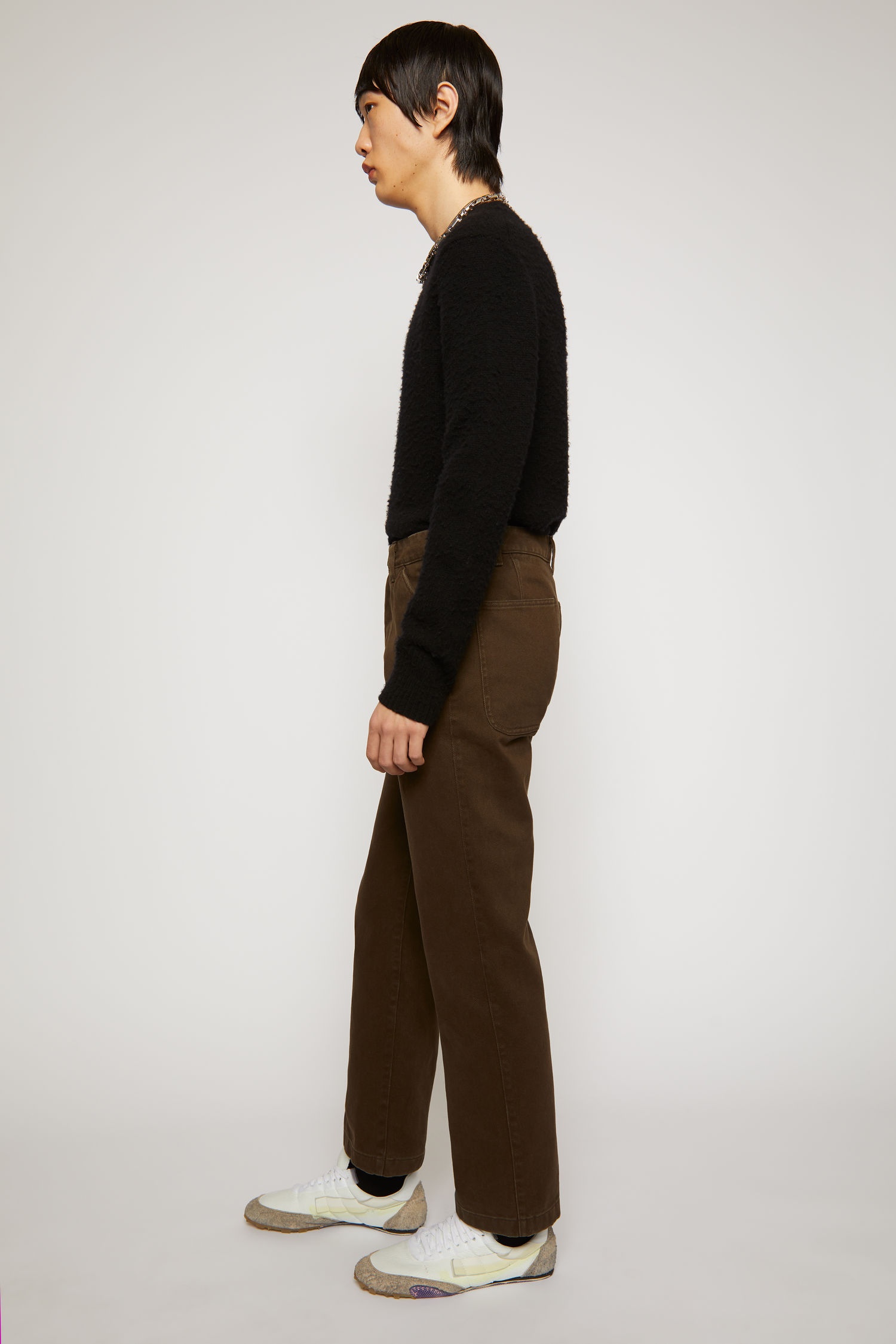 Straight-leg twill chinos dark oak - 3