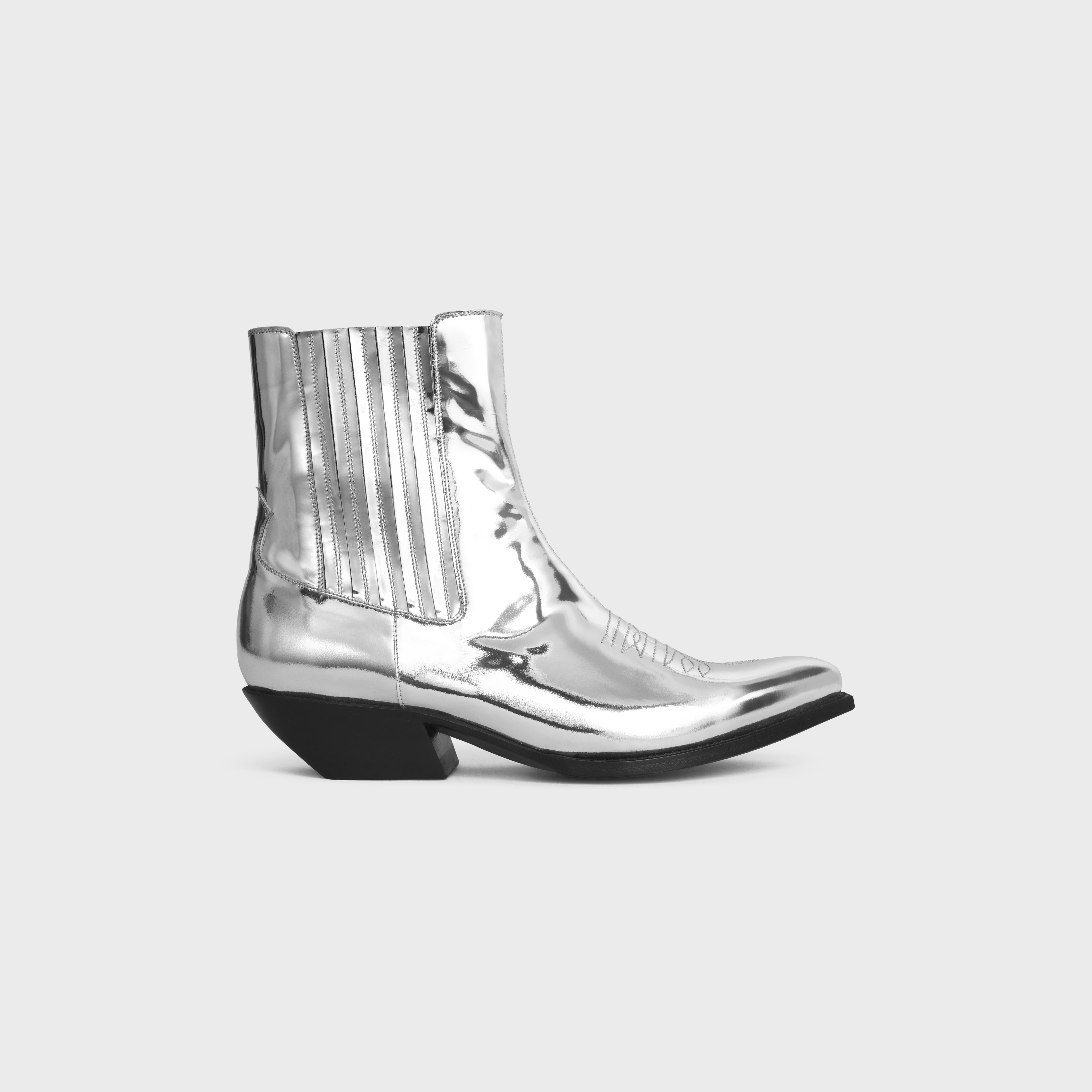 CELINE CRUISER CHELSEA BOOTS in MIRROR METALLIC CALFSKIN - 1