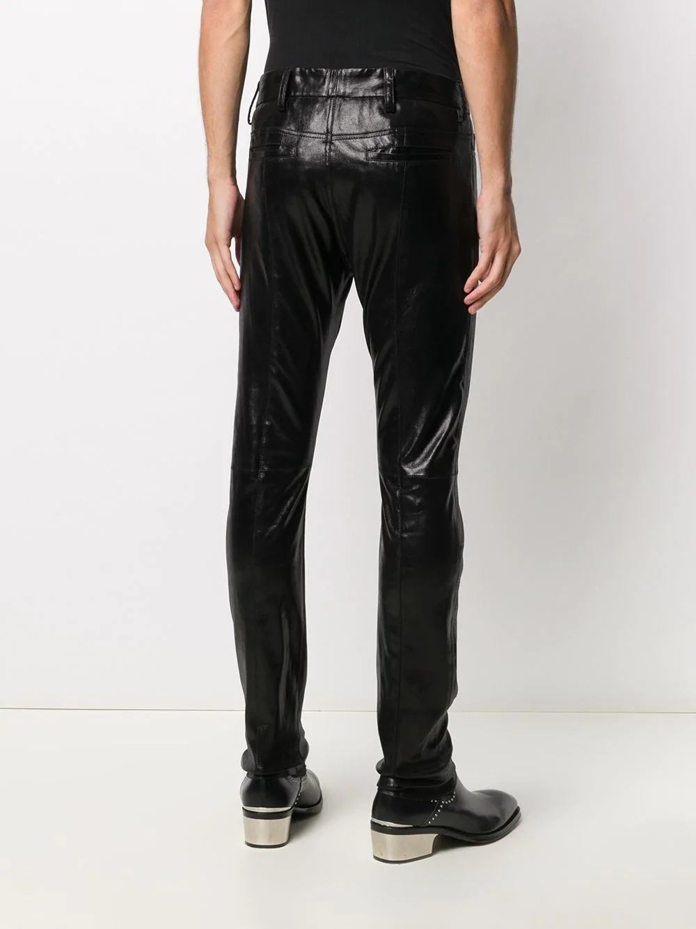 skinny fit leather trousers - 4