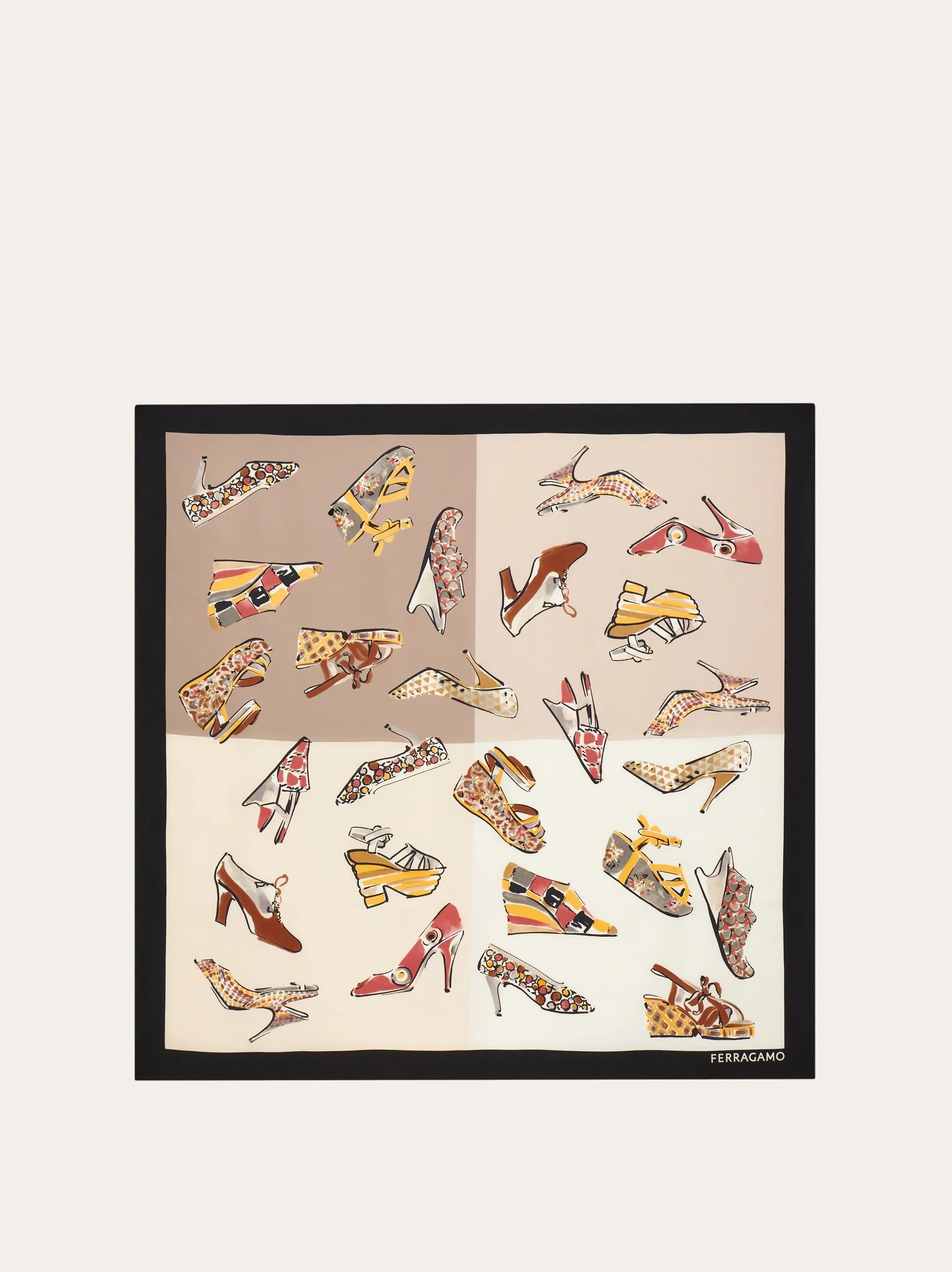 Genio print silk scarf - 1