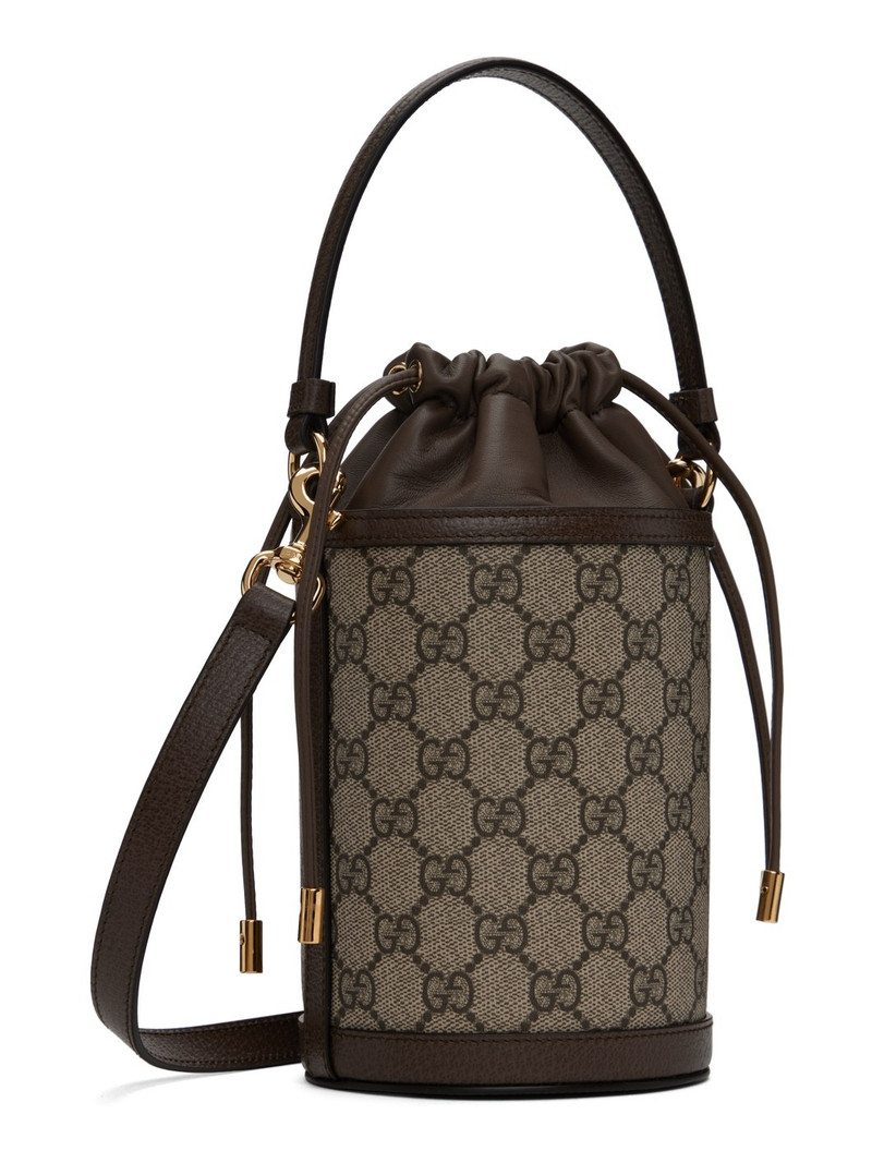 Beige Mini Ophidia Bucket Bag 3