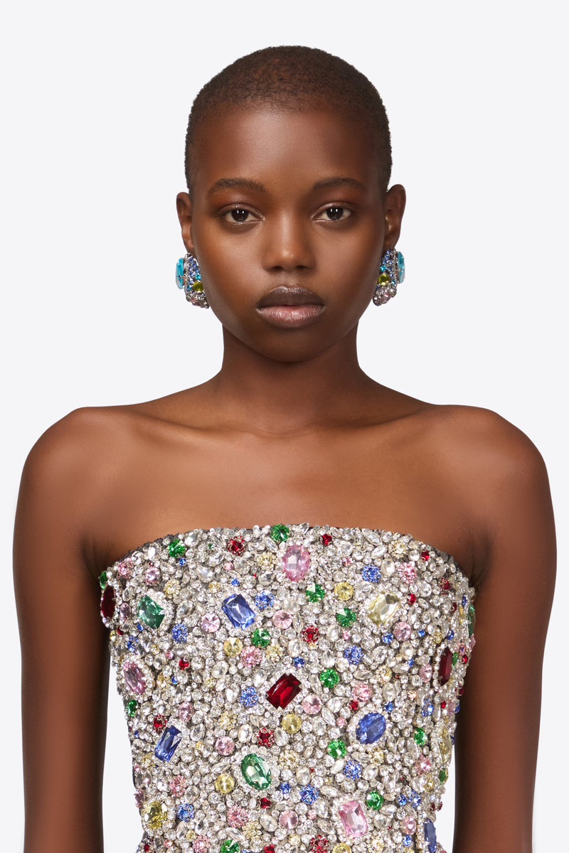 AREA CRYSTAL GEMSTONE CLUSTER EARRINGS outlook