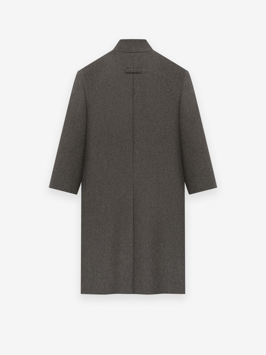 Military Wool Lapelless Coat - 4