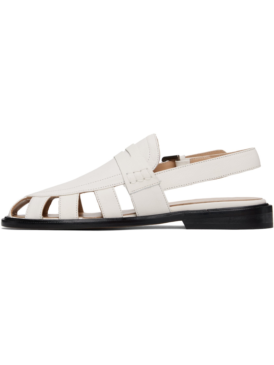 White Slingback Loafers - 3