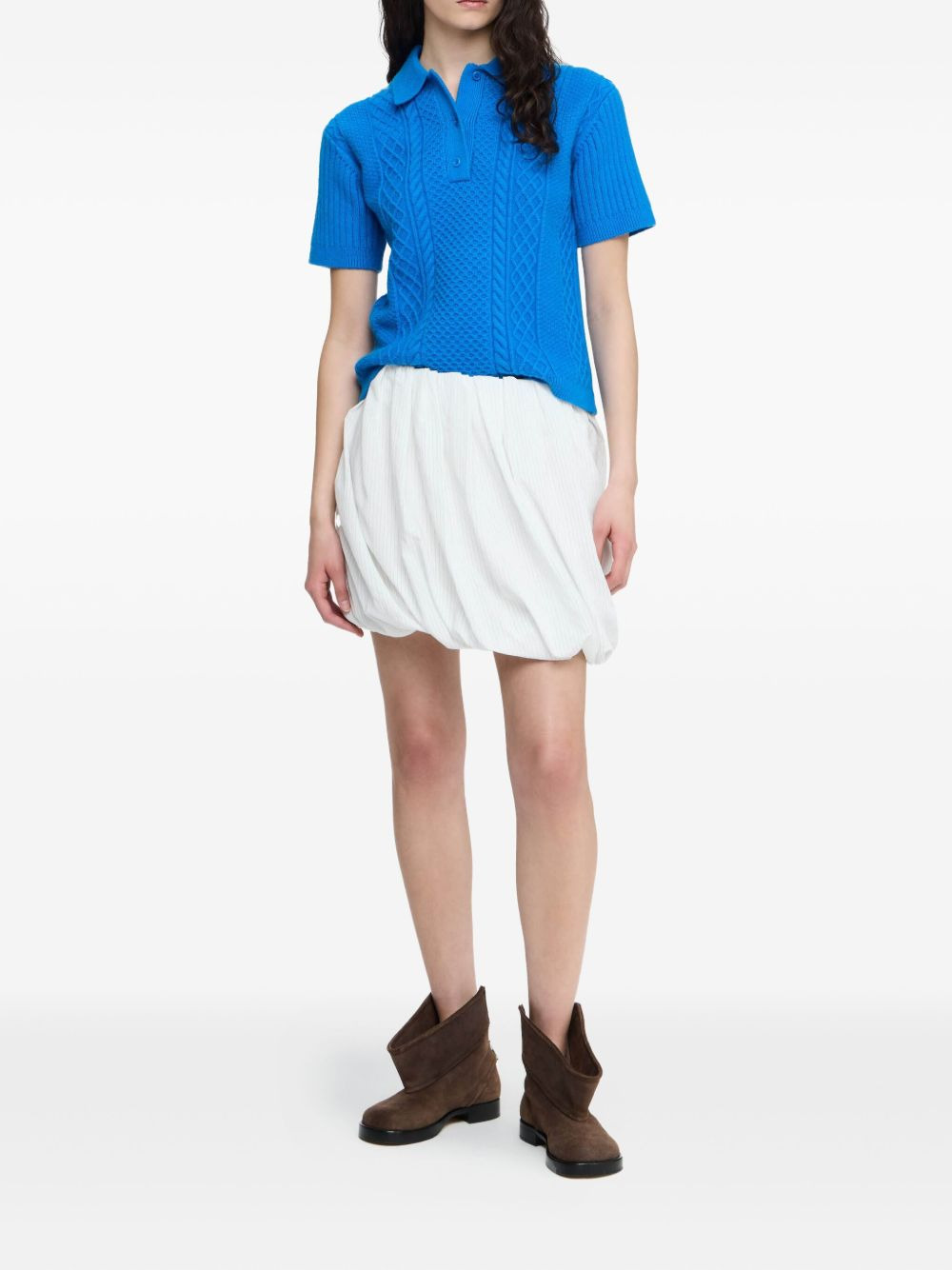 cable-knit polo shirt - 2