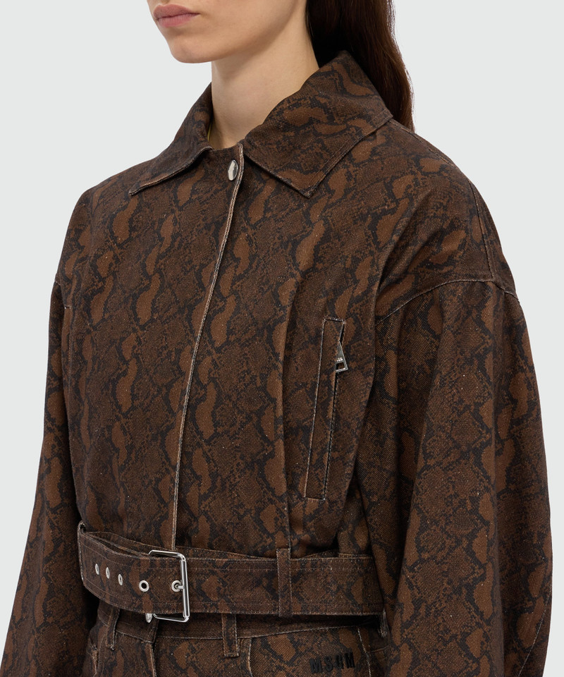 Python print gabardine cropped jacket. 4