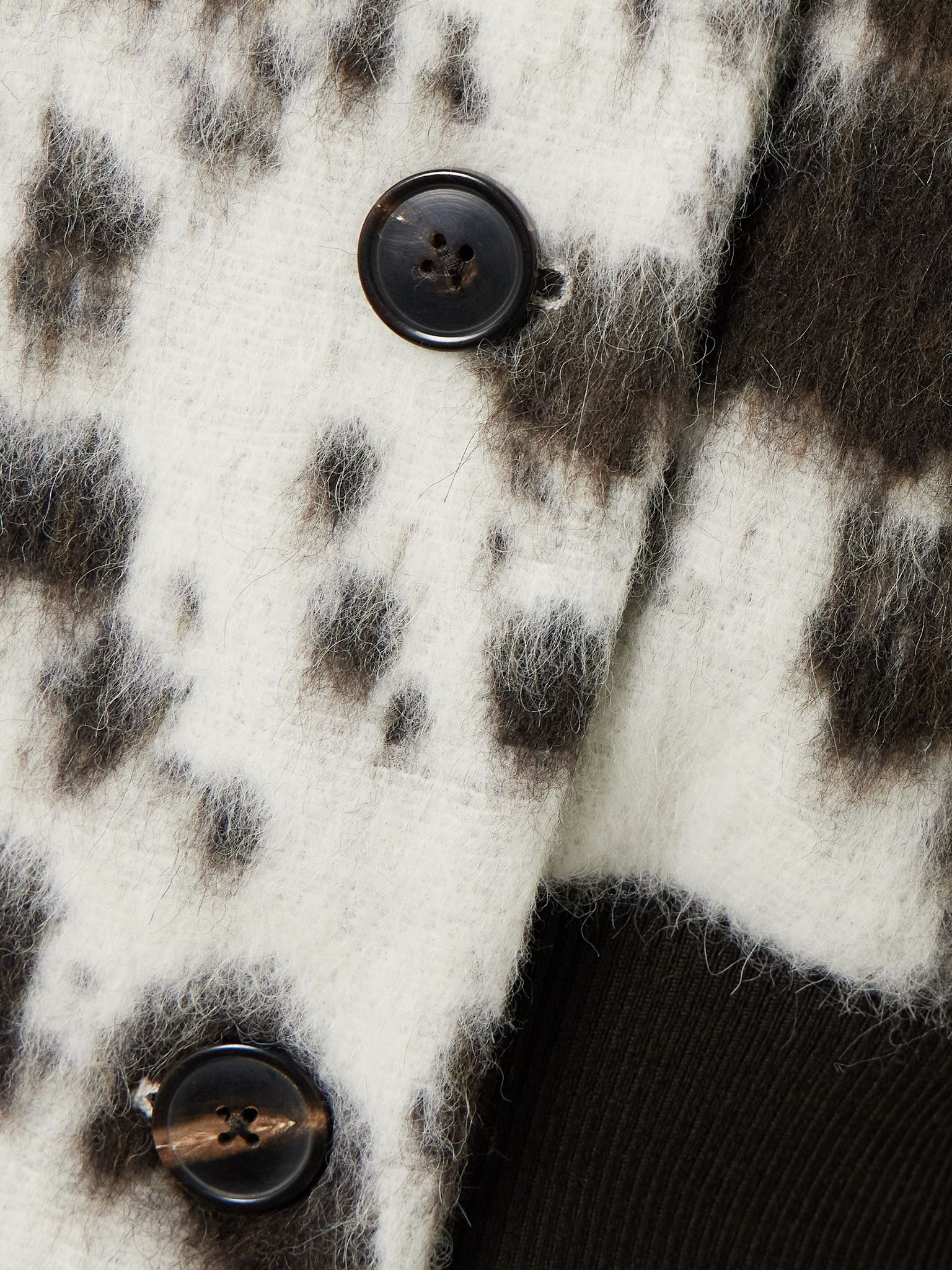 Cow-print wool-blend double-breasted jacket Leopard print - 4