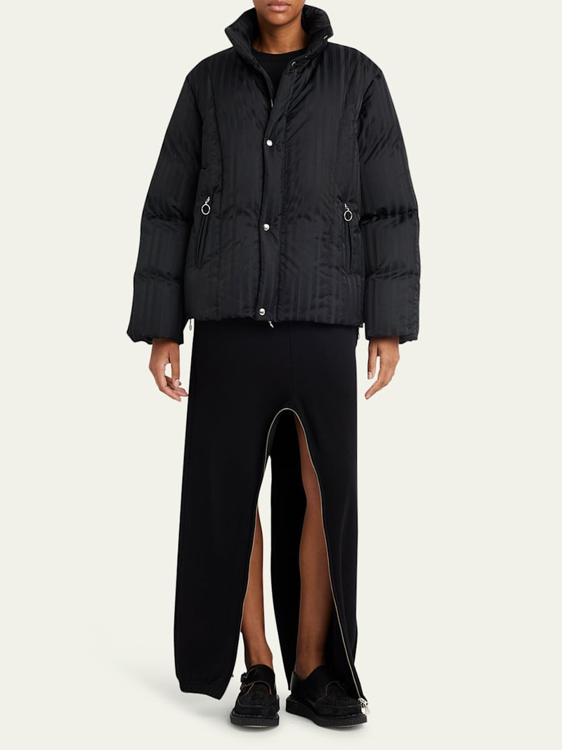 SETCHU Jacquard Stripe Down Hooded Jacket outlook