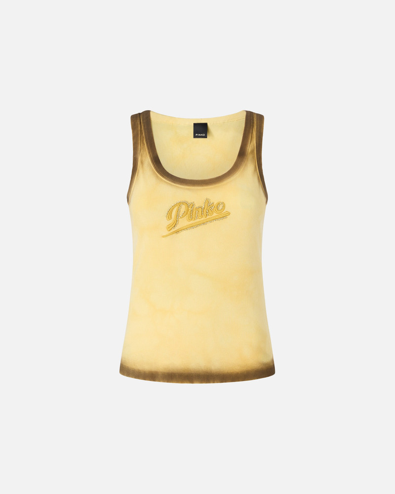 SPRAY-EFFECT VEST TOP WITH PINKO EMBROIDERY 1