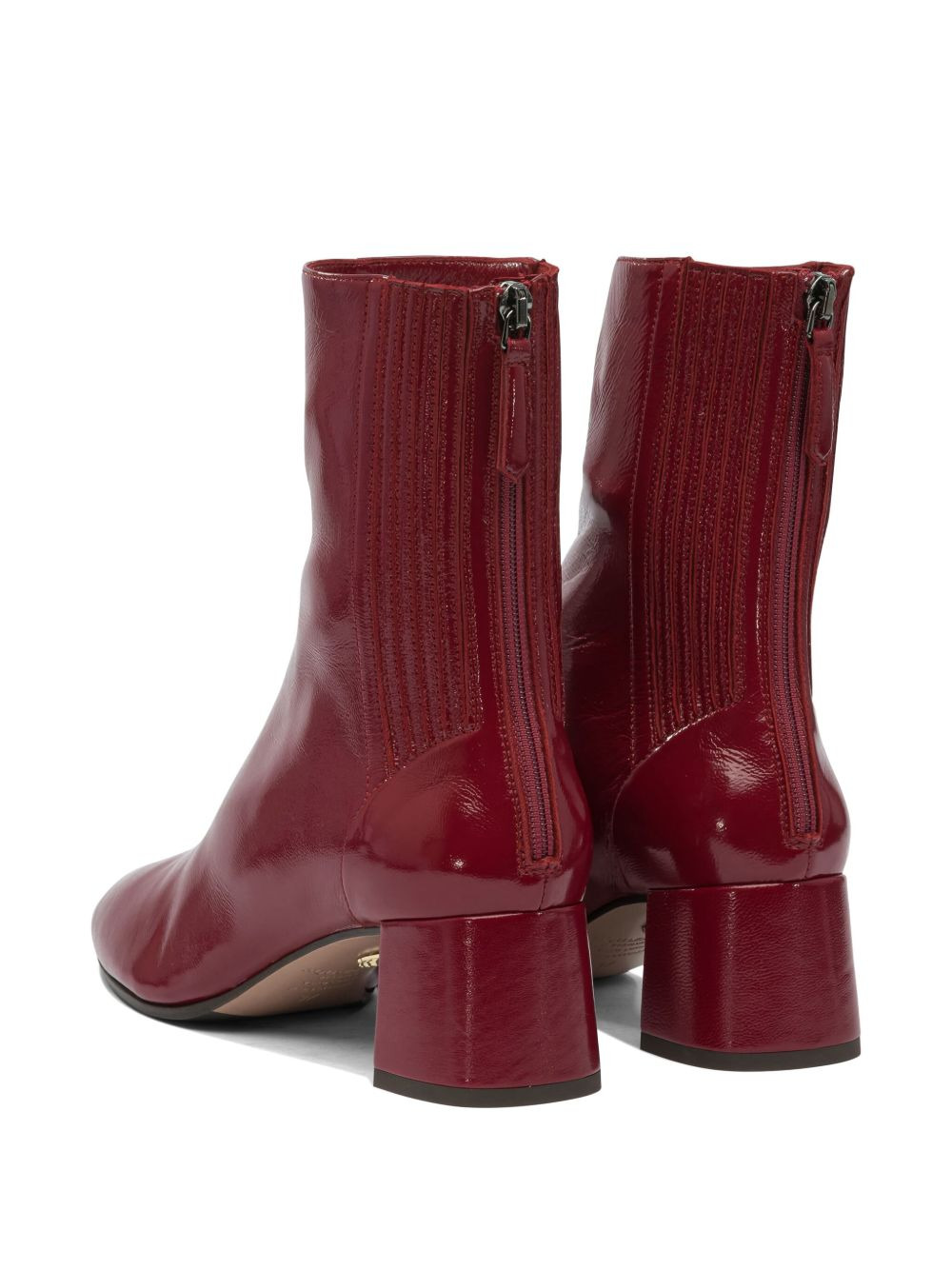 leather block-heel boots - 4
