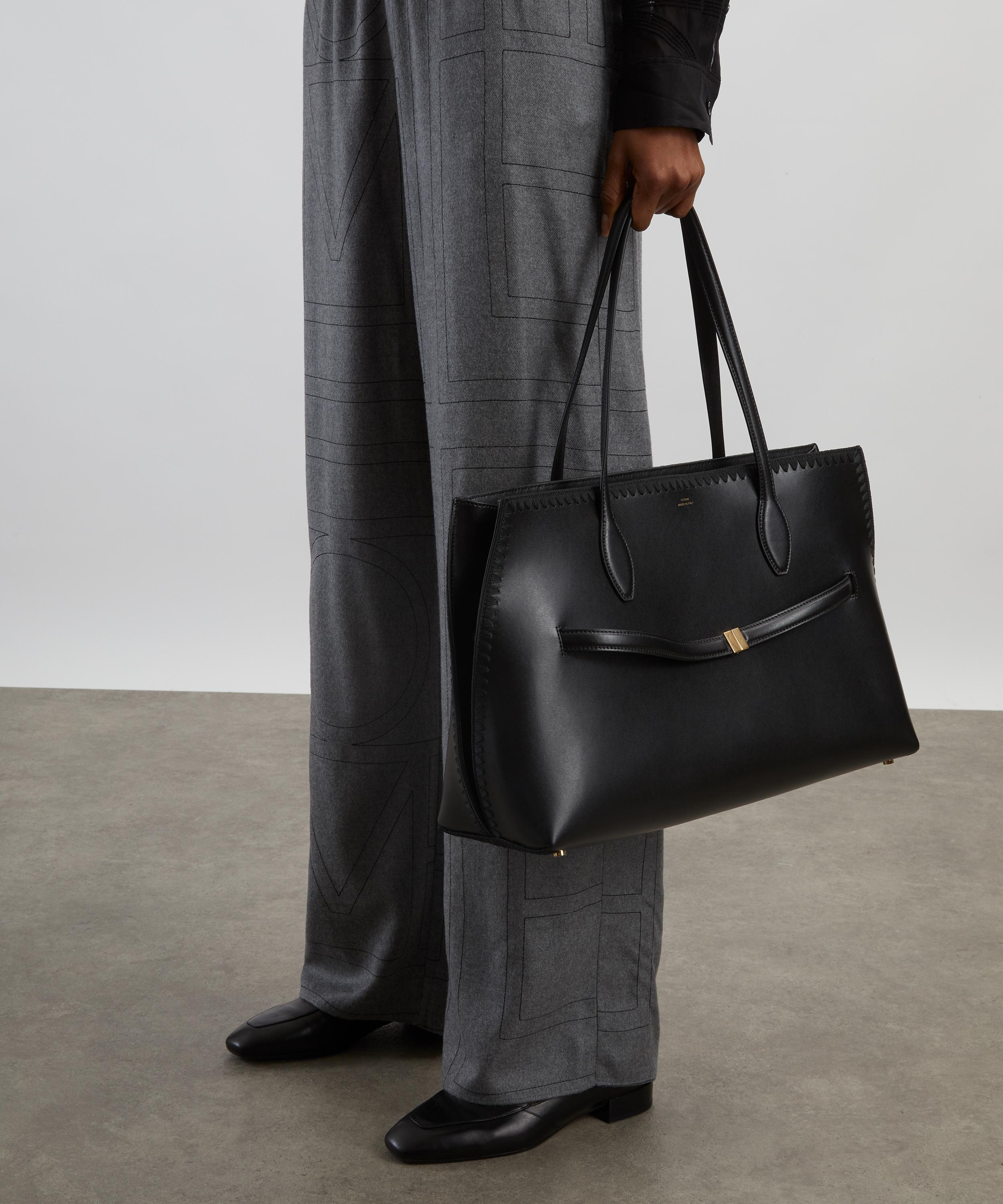 Embroidered Leather Lounge Tote Bag - 2