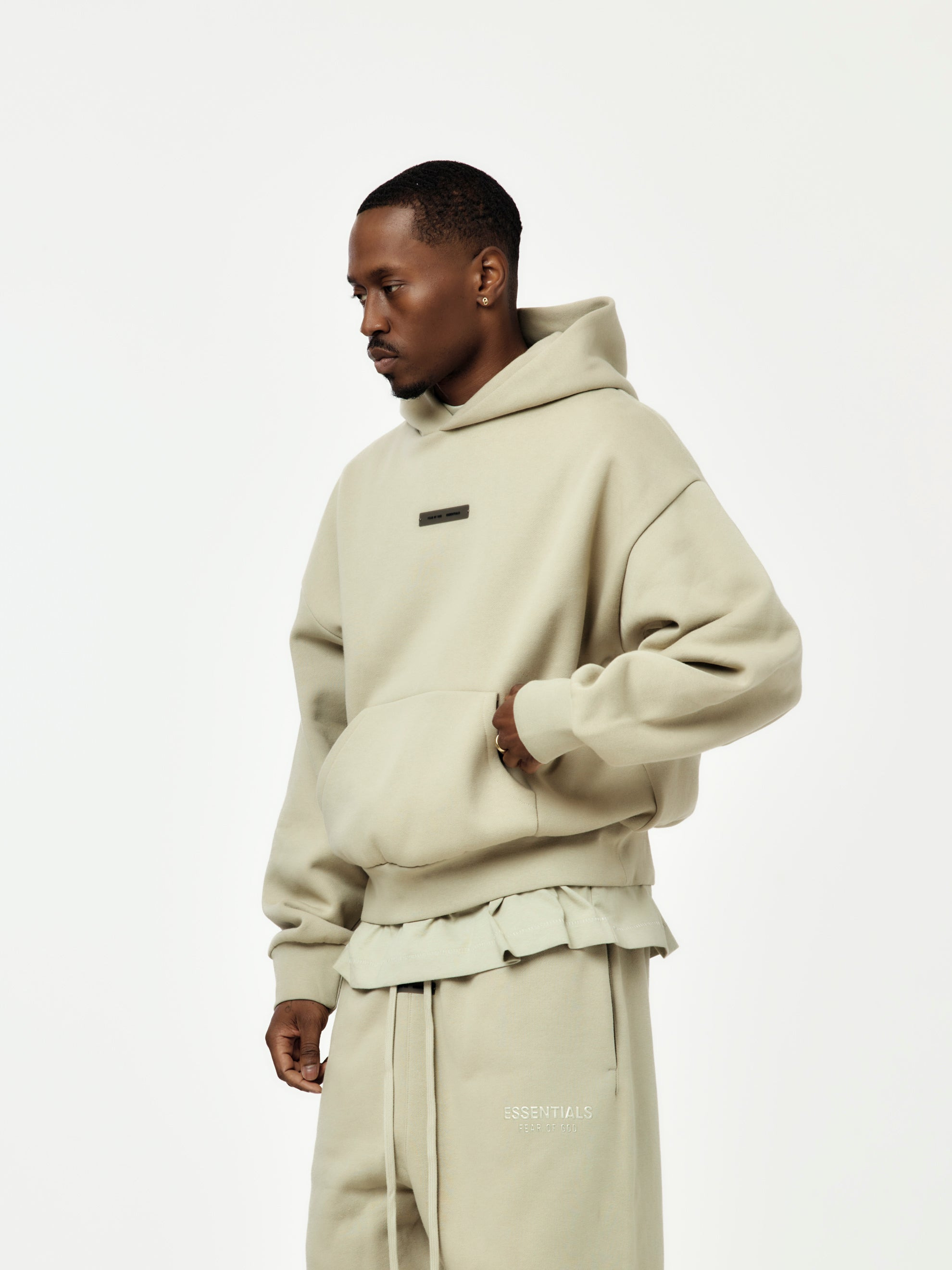 CLASSIC FIT FLEECE HOODIE (ABBEY STONE) - 2